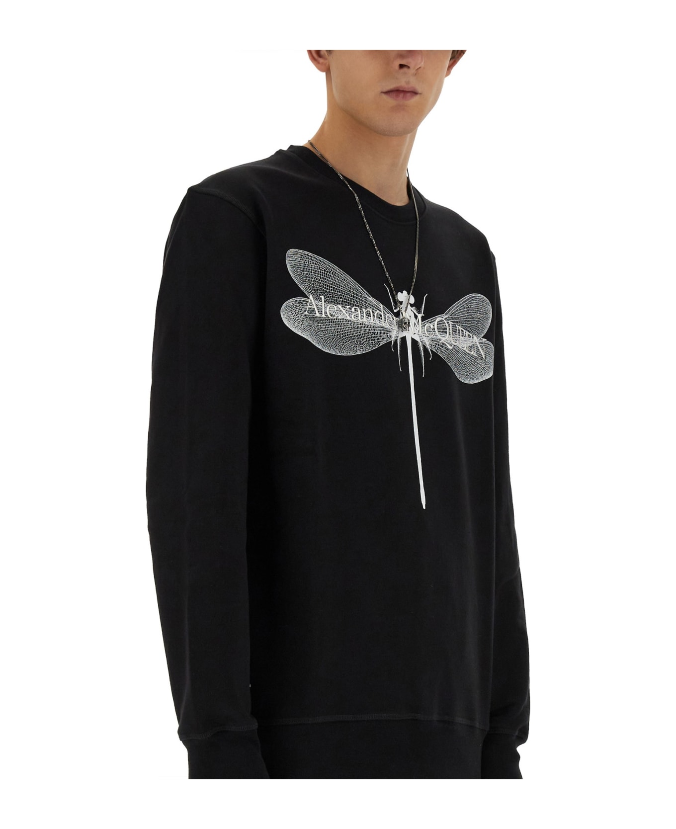 Alexander McQueen Dragonfly Logo Sweatshirt - Black フリース
