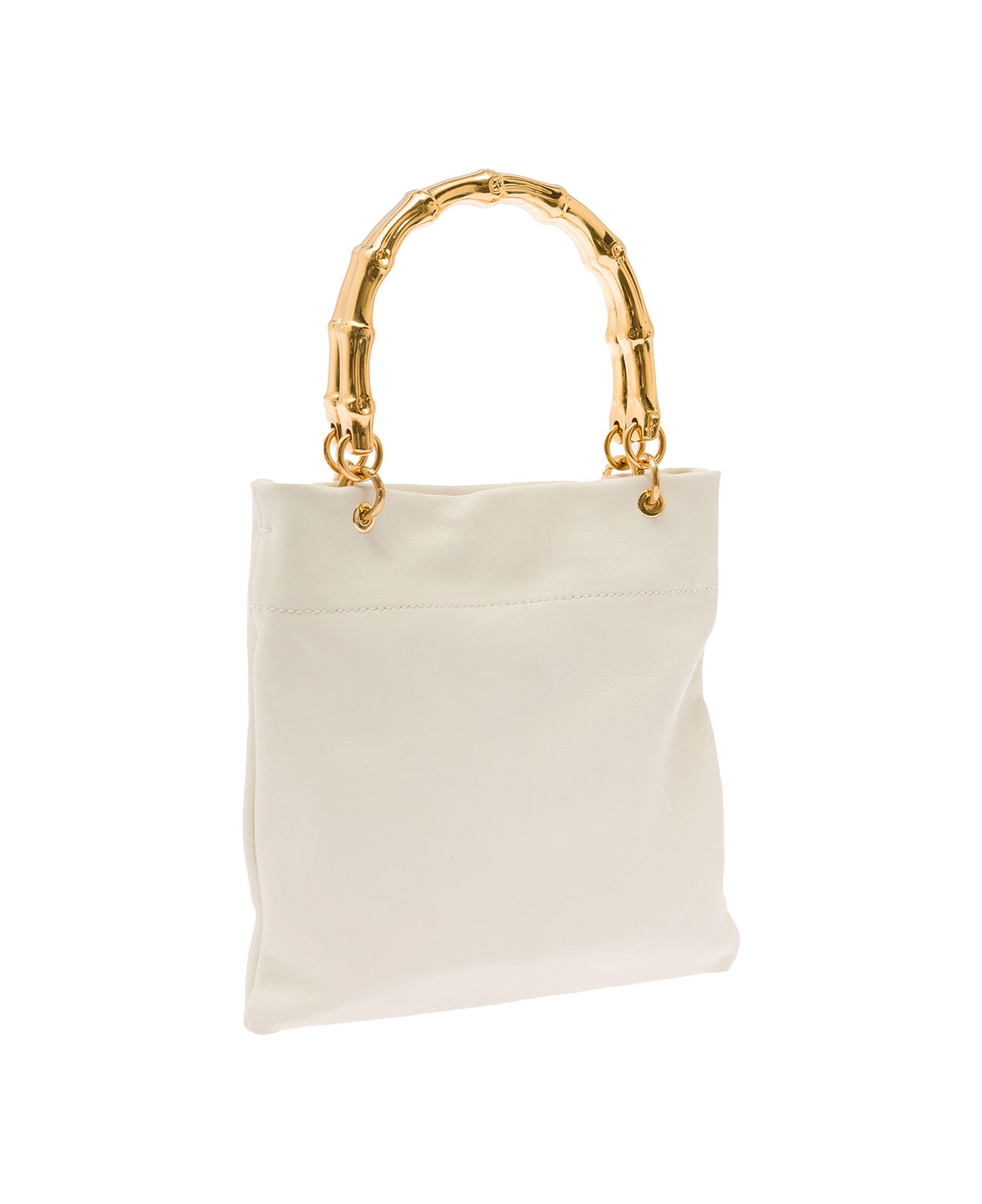 Jil Sander White Tote Bag With Bamboo Style Handles In Leather Woman - White