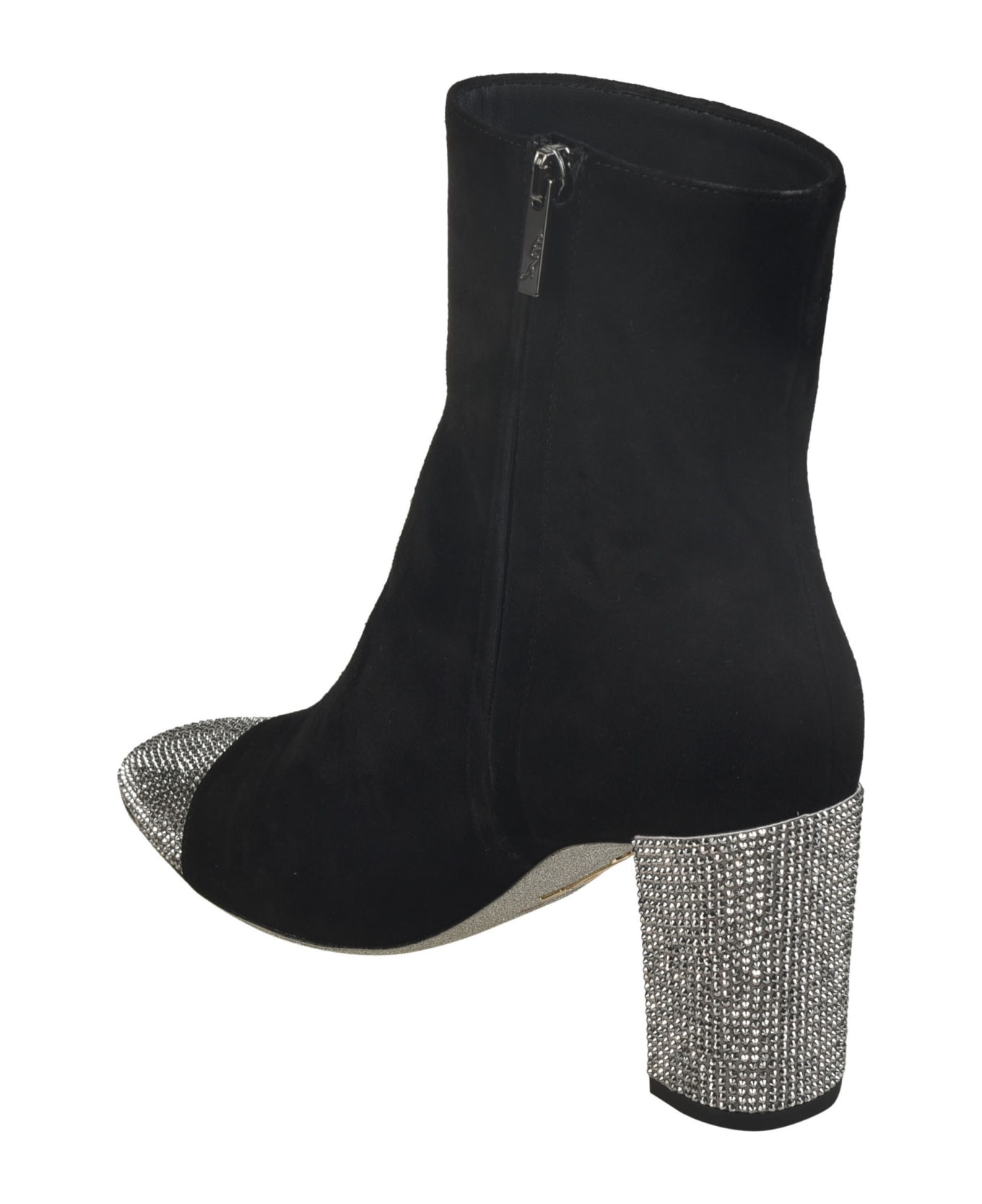 René Caovilla Embellished Heel Boots - Black