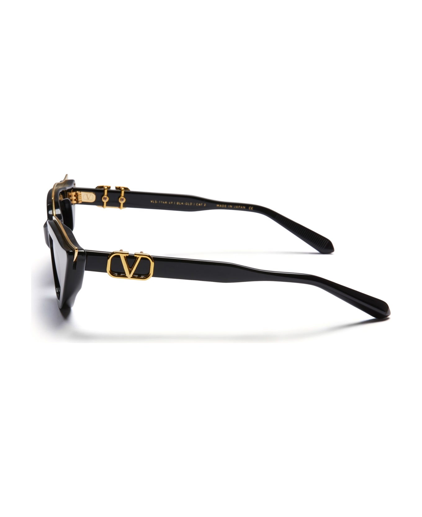 Valentino Eyewear V-goldcut Ii - Black/ Yellow Gold Sunglasses - Black/gold