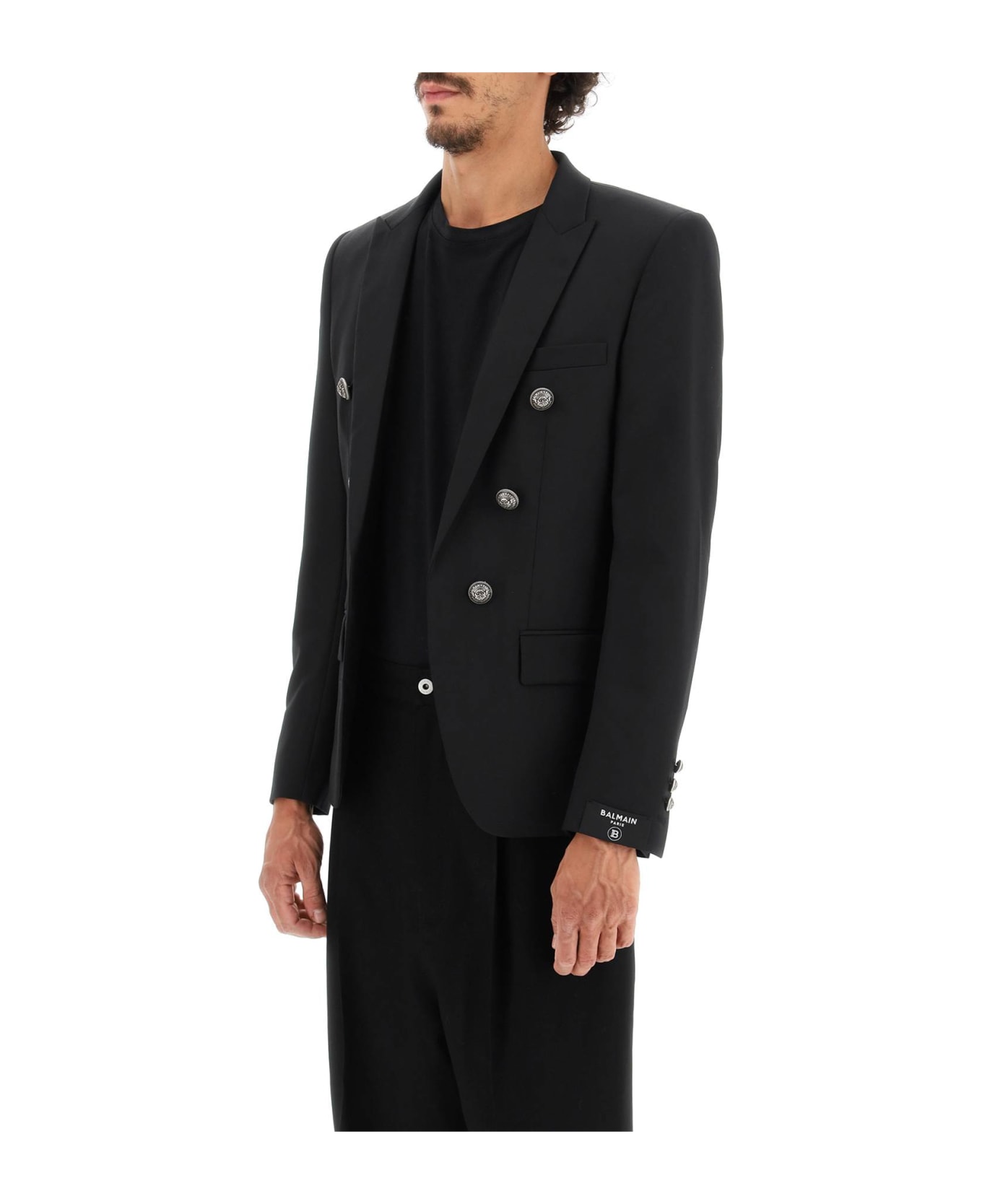 Balmain Wool Blazer With Decorative Buttons - NOIR (Black)