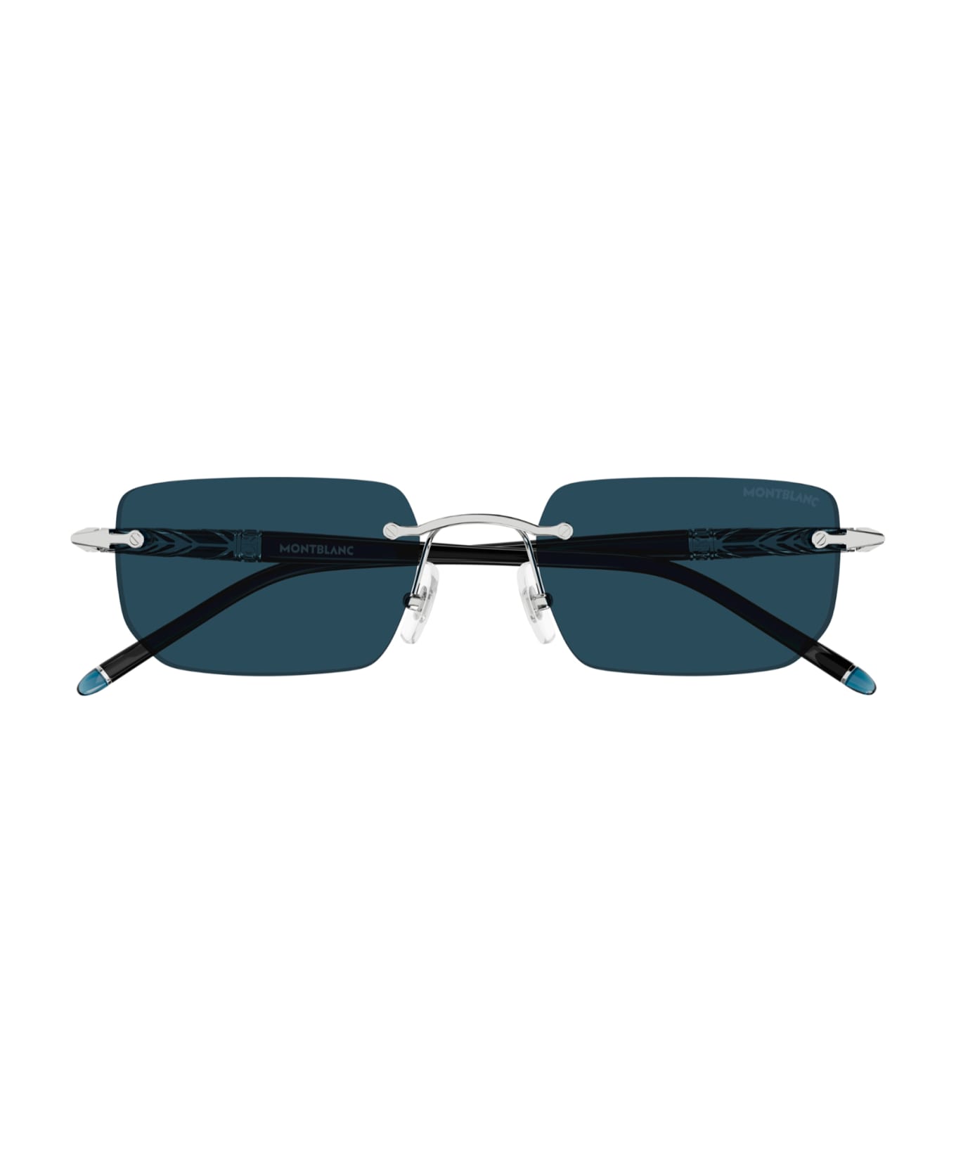 Montblanc MB0348S Sunglasses - Silver Black Blue