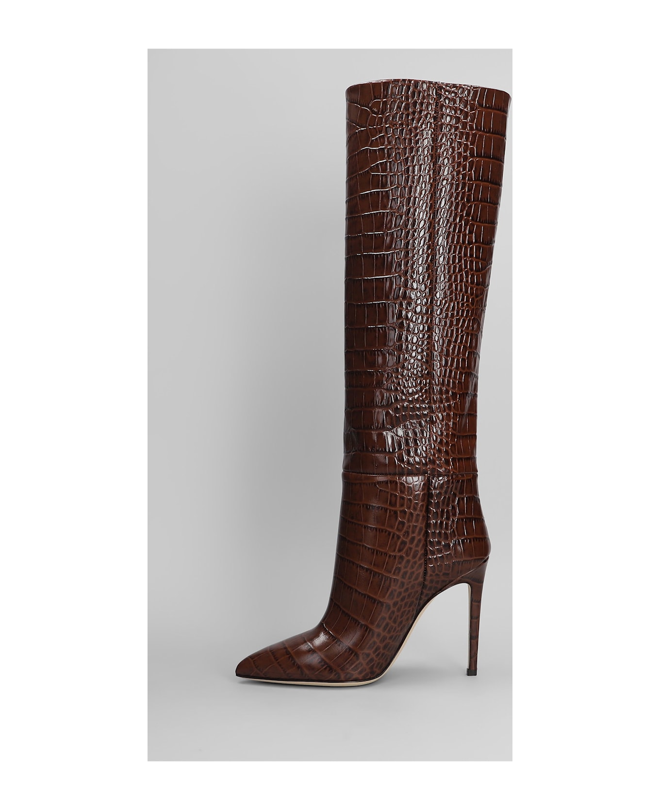 Paris Texas Stiletto Boot High Heels Boots In Brown Leather - brown
