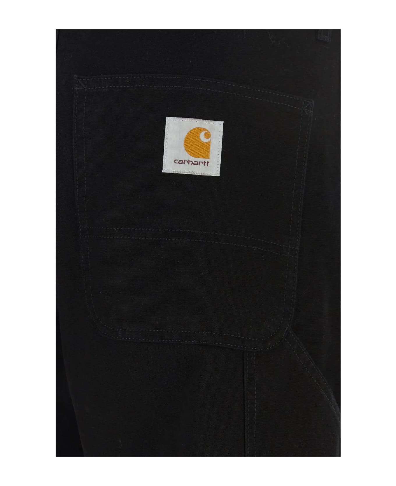 Carhartt Black Cotton Double Knee Short - BLACK ショートパンツ
