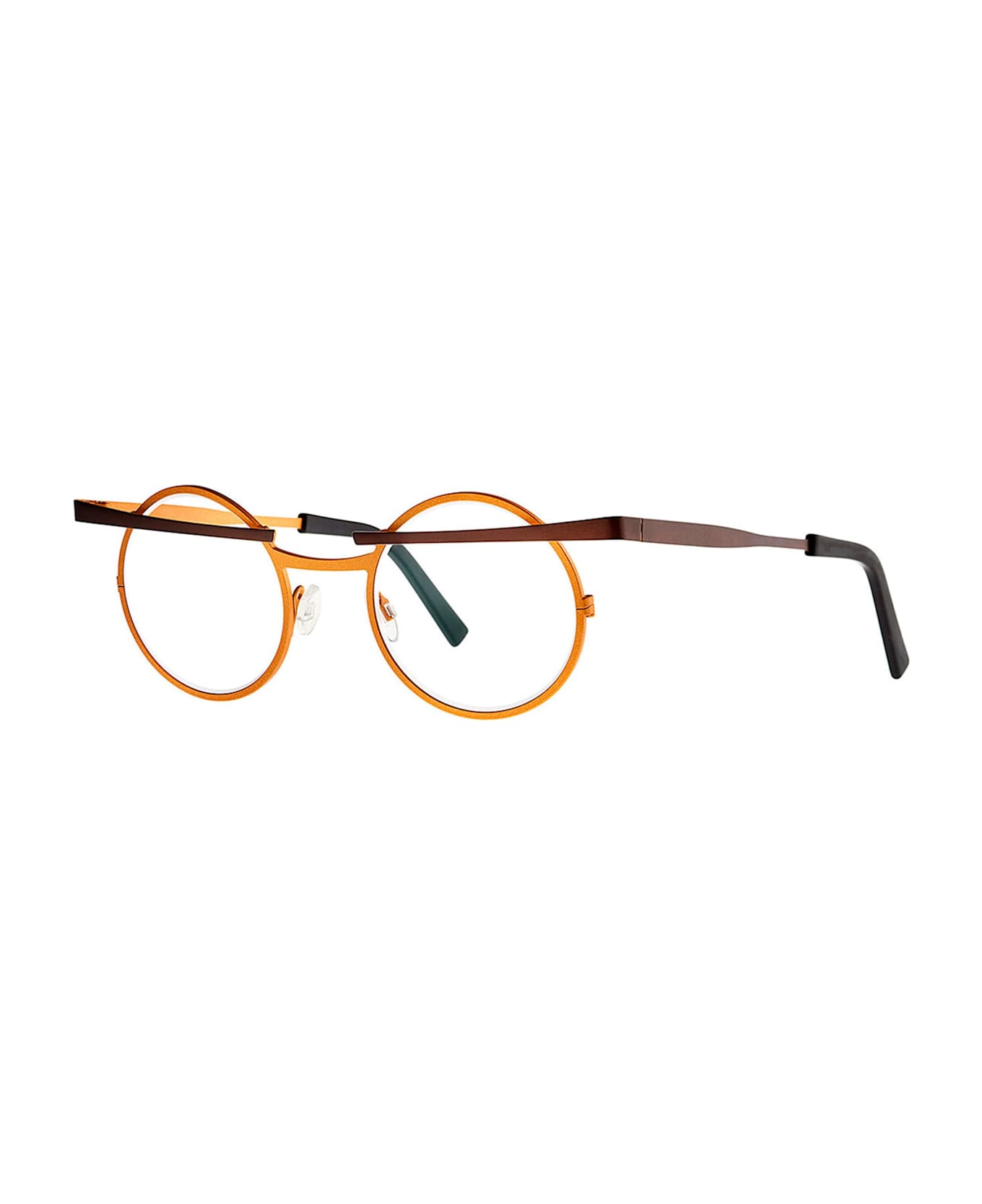 Theo Eyewear Toji - 212 Brown / Gold Rx Glasses - brown/gold
