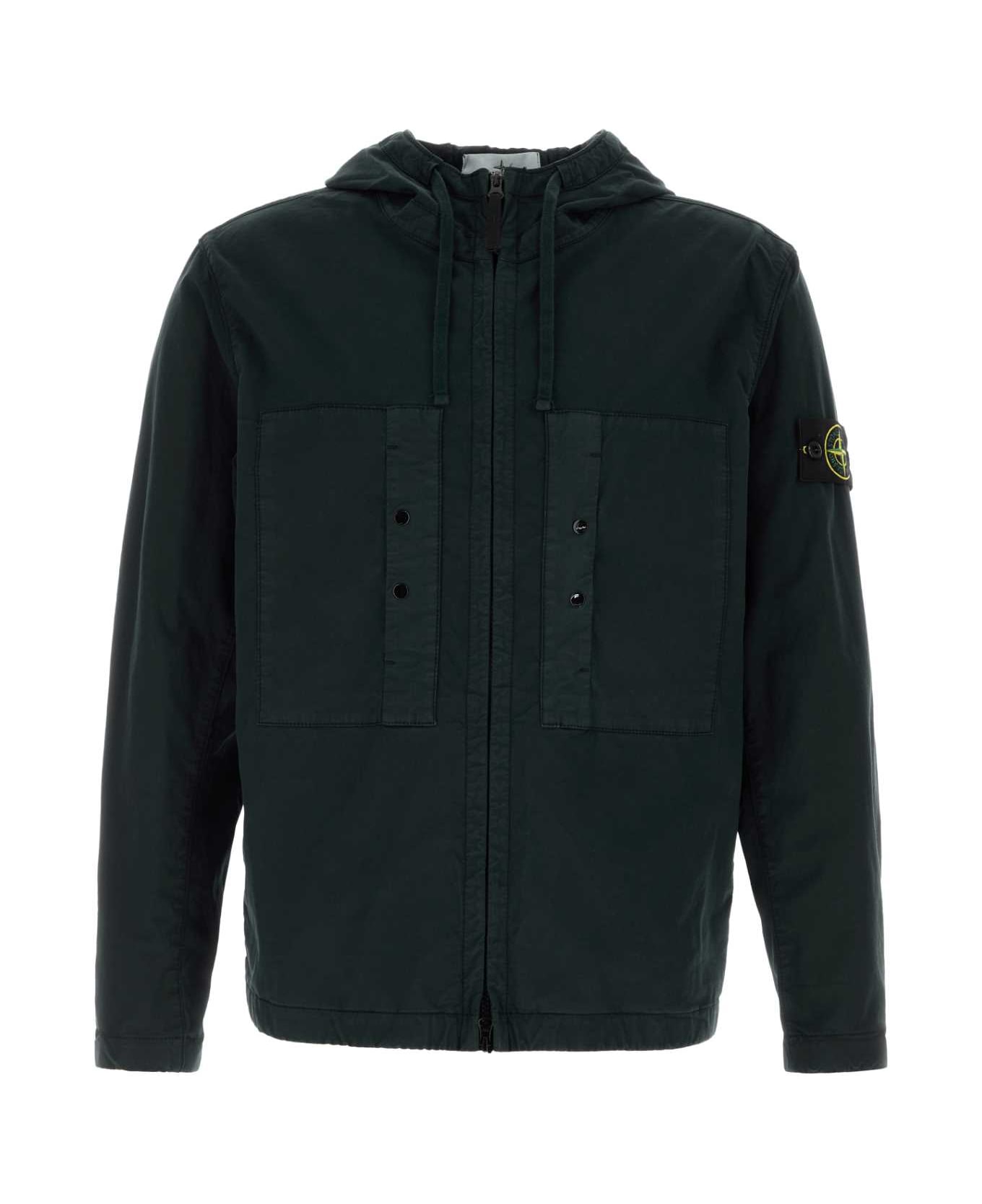 Stone Island Black Stretch Cotton Jacket - BLACK