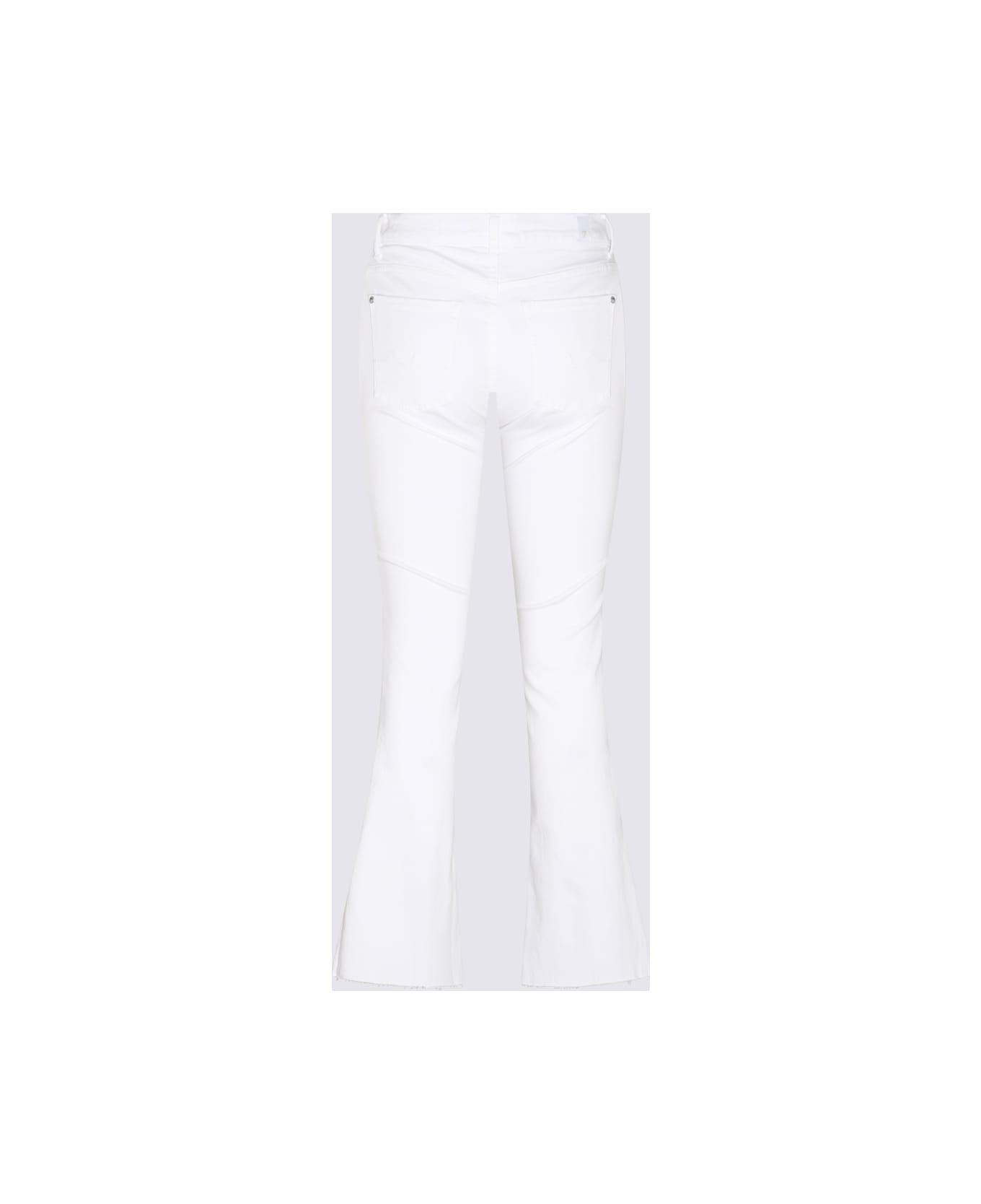 7 For All Mankind White Cotton Blend Jeans - White