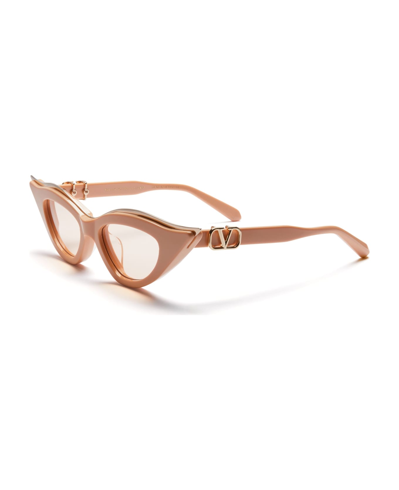 Valentino Eyewear V-goldcut Ii - Beige / White Gold Sunglasses - beige
