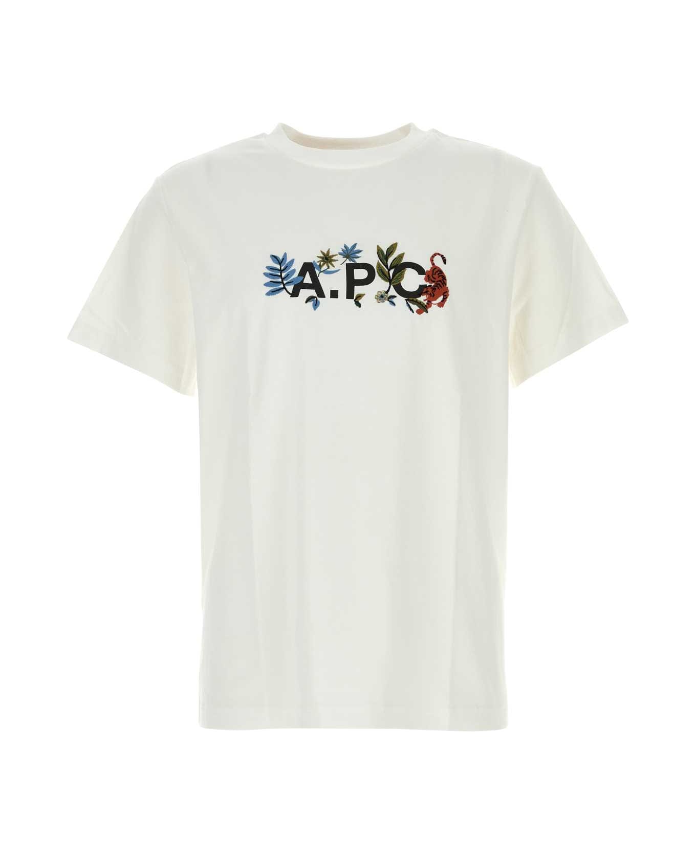 A.P.C. White Cotton T-shirt - White