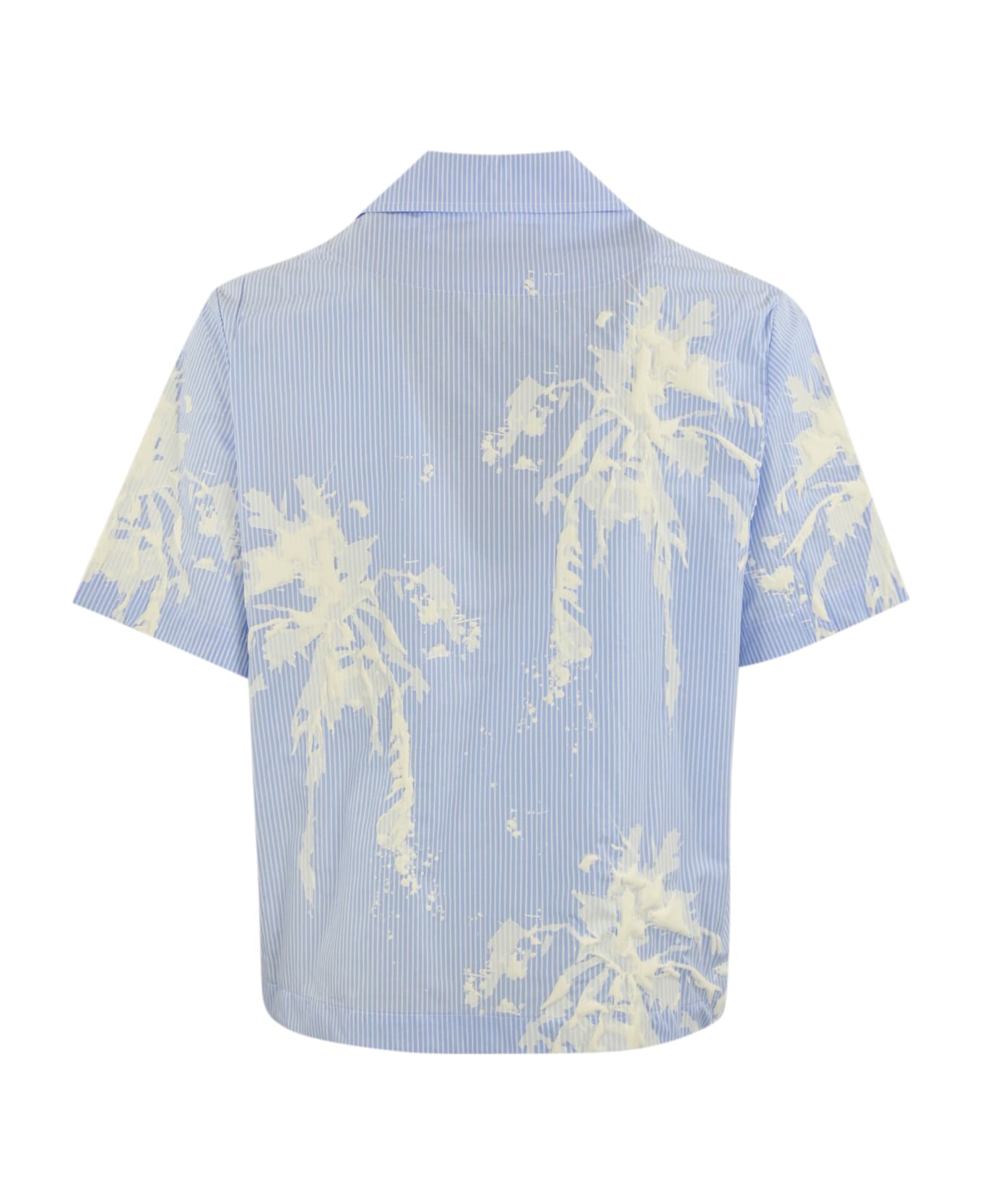 Barrow Camicia In Popeline Con Stampa Palm - Blue