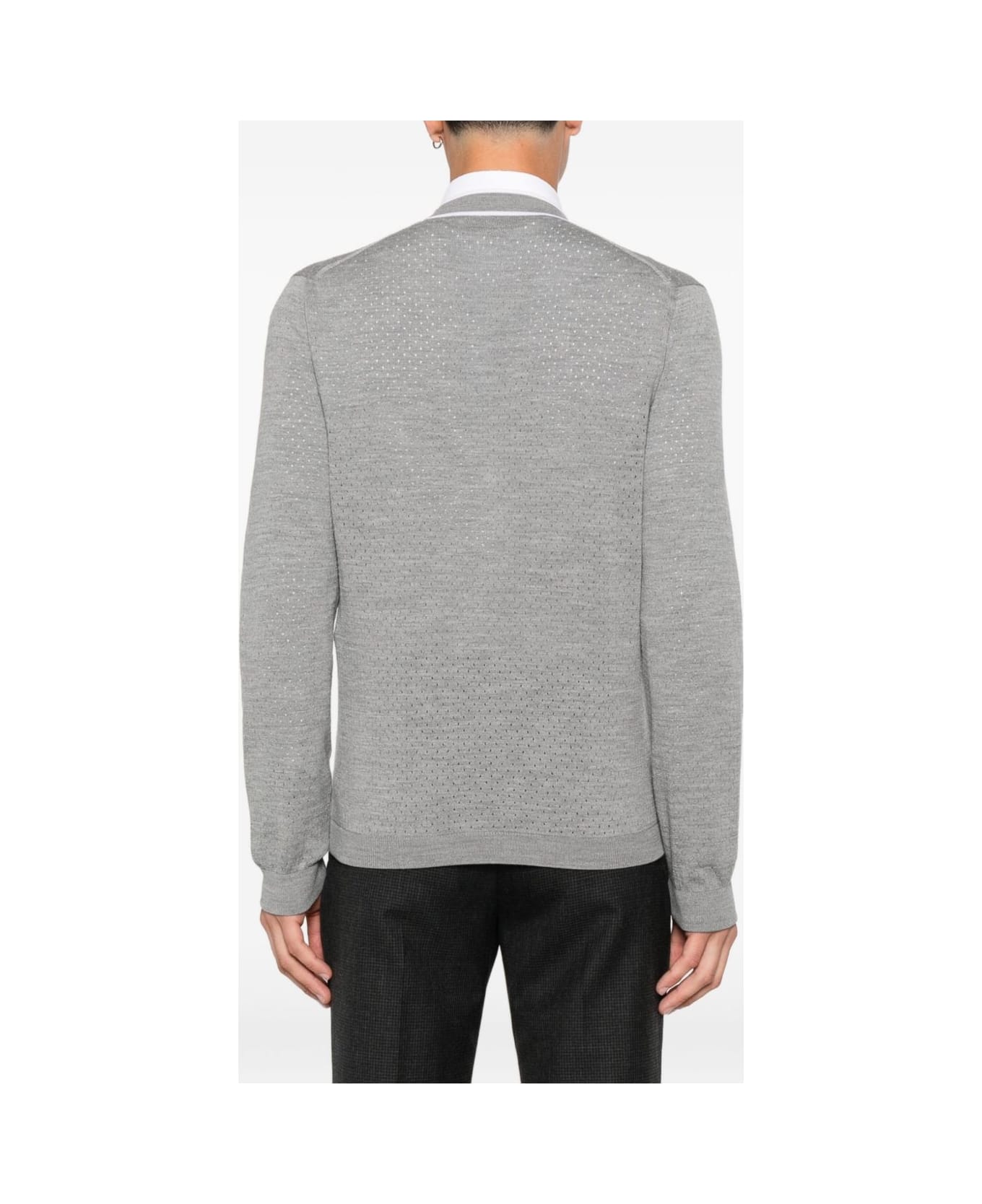 Gucci Wool V-necked Cardigan - Grey