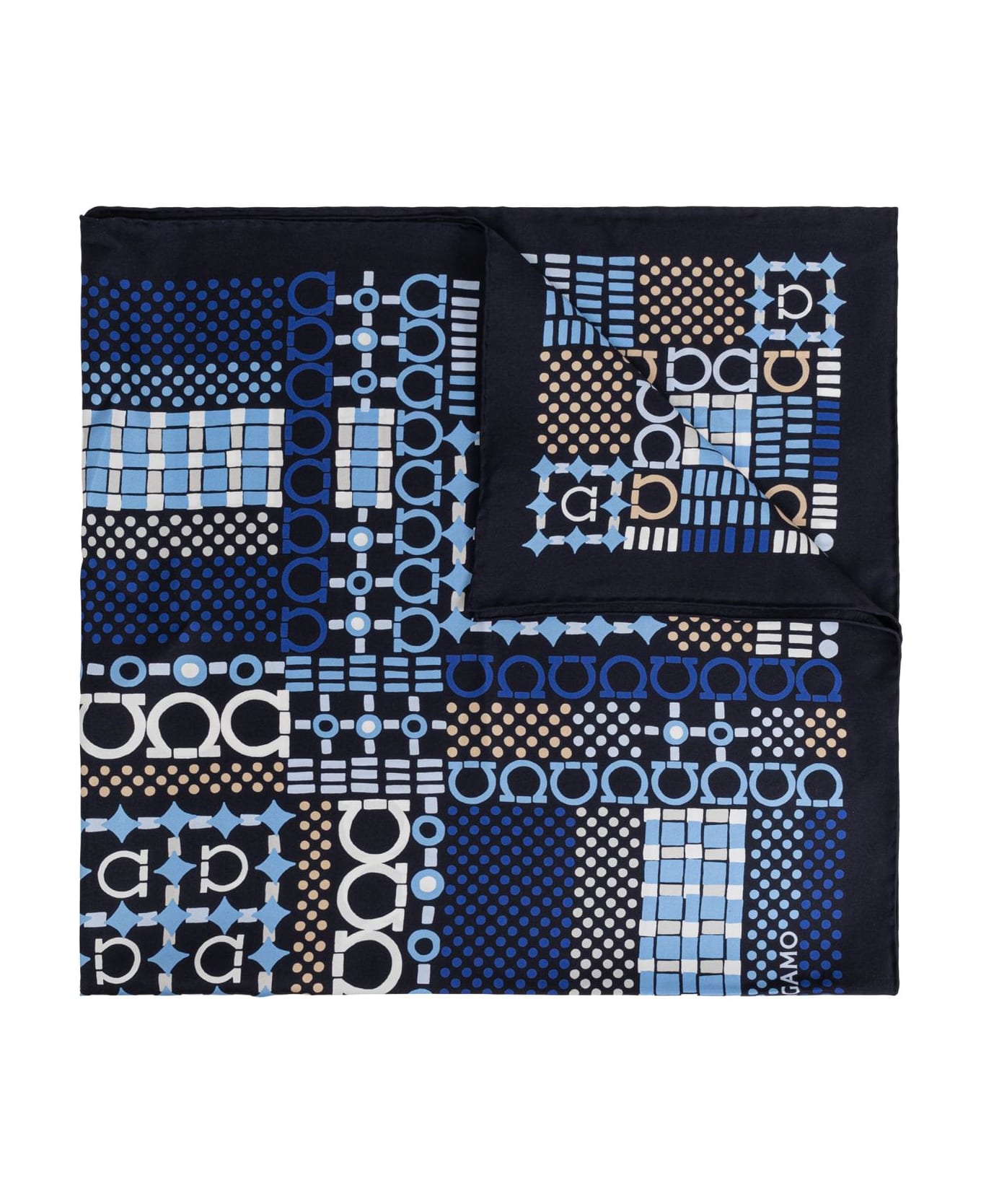 Ferragamo Scarf With Print - blue