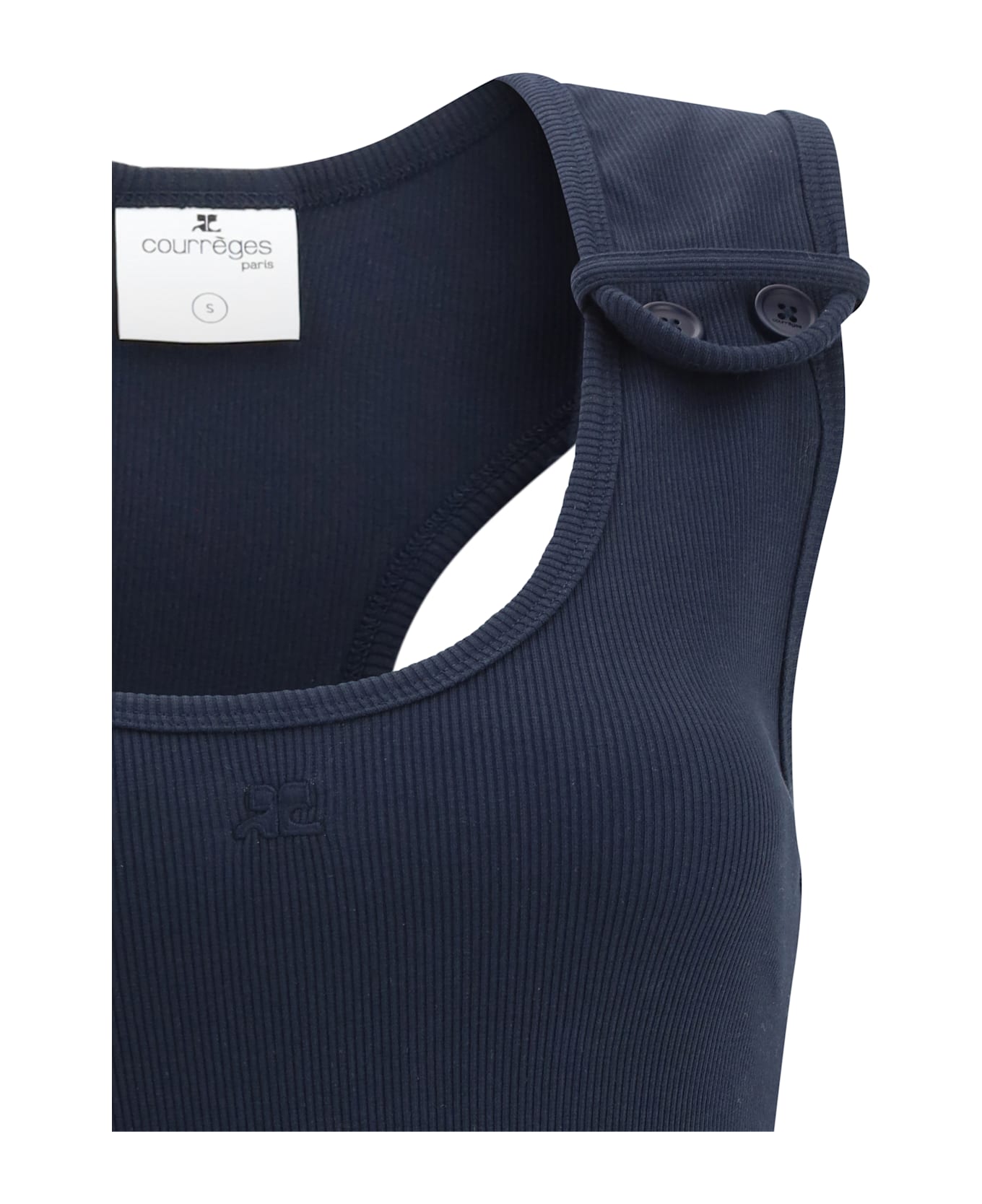 Courrèges 90s Rib Midi Dress - Navy