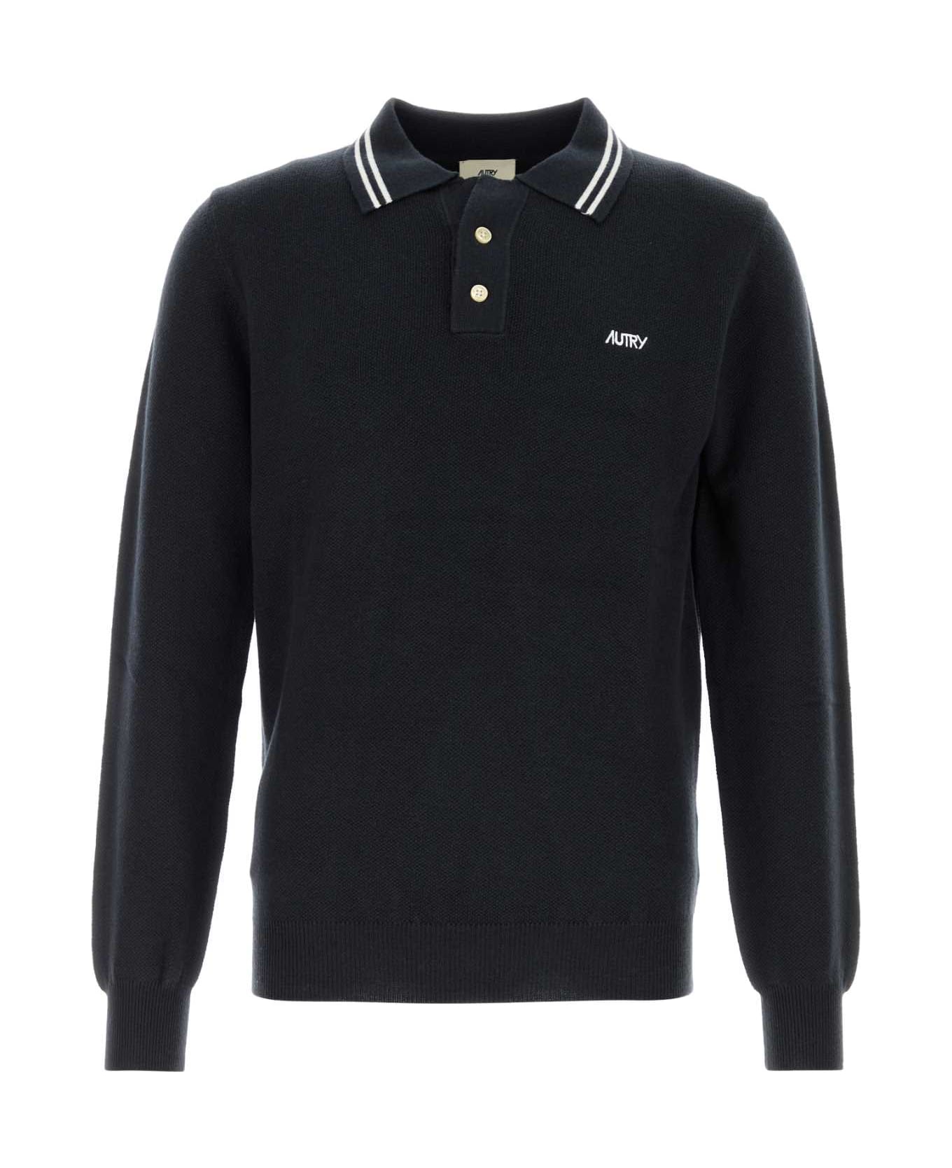Autry Blue Knit Polo Shirt - N3KV