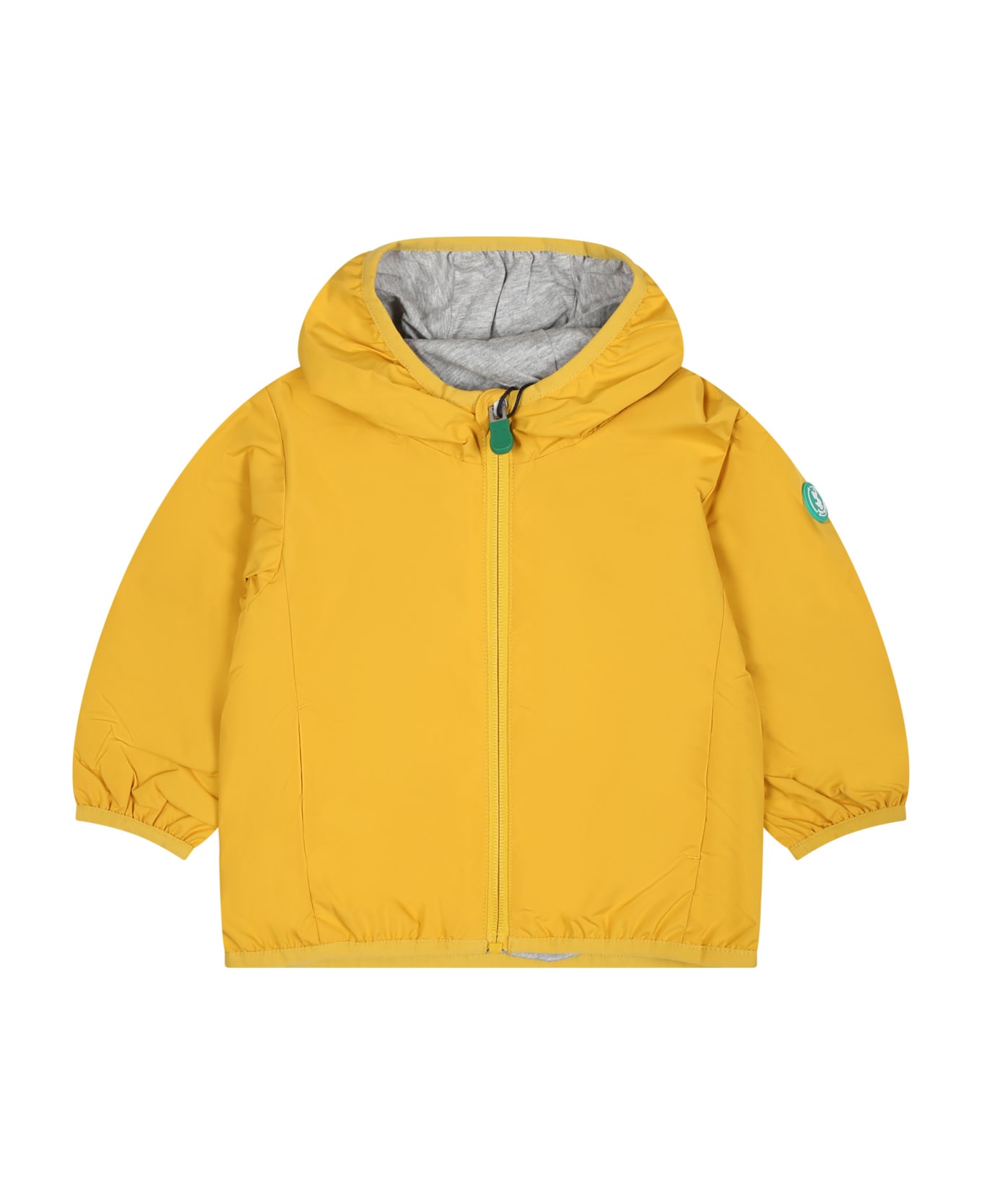Save the Duck Yellow Coco Windbreaker For Kids With Logo - Yellow コート＆ジャケット