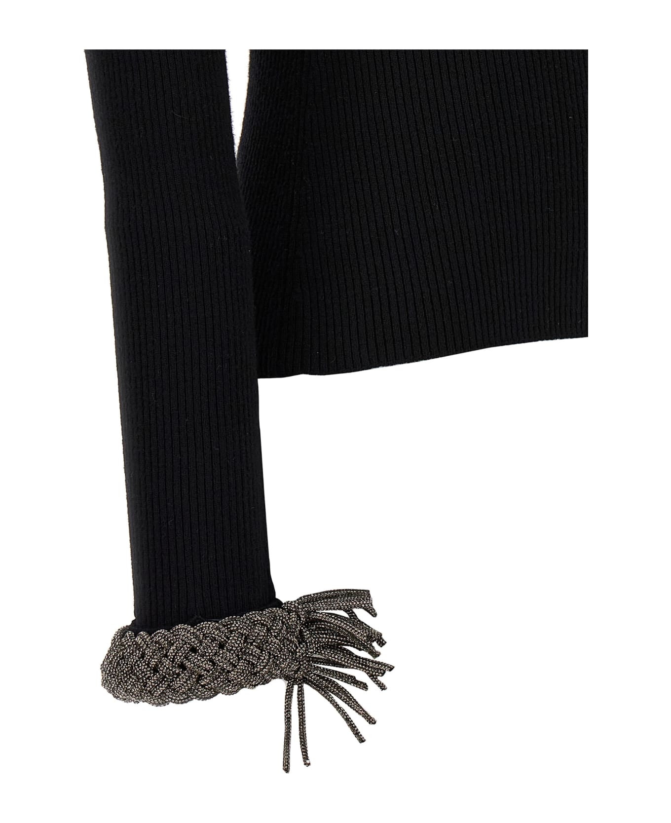 Giuseppe di Morabito Jewel Cuffs Sweater - Black