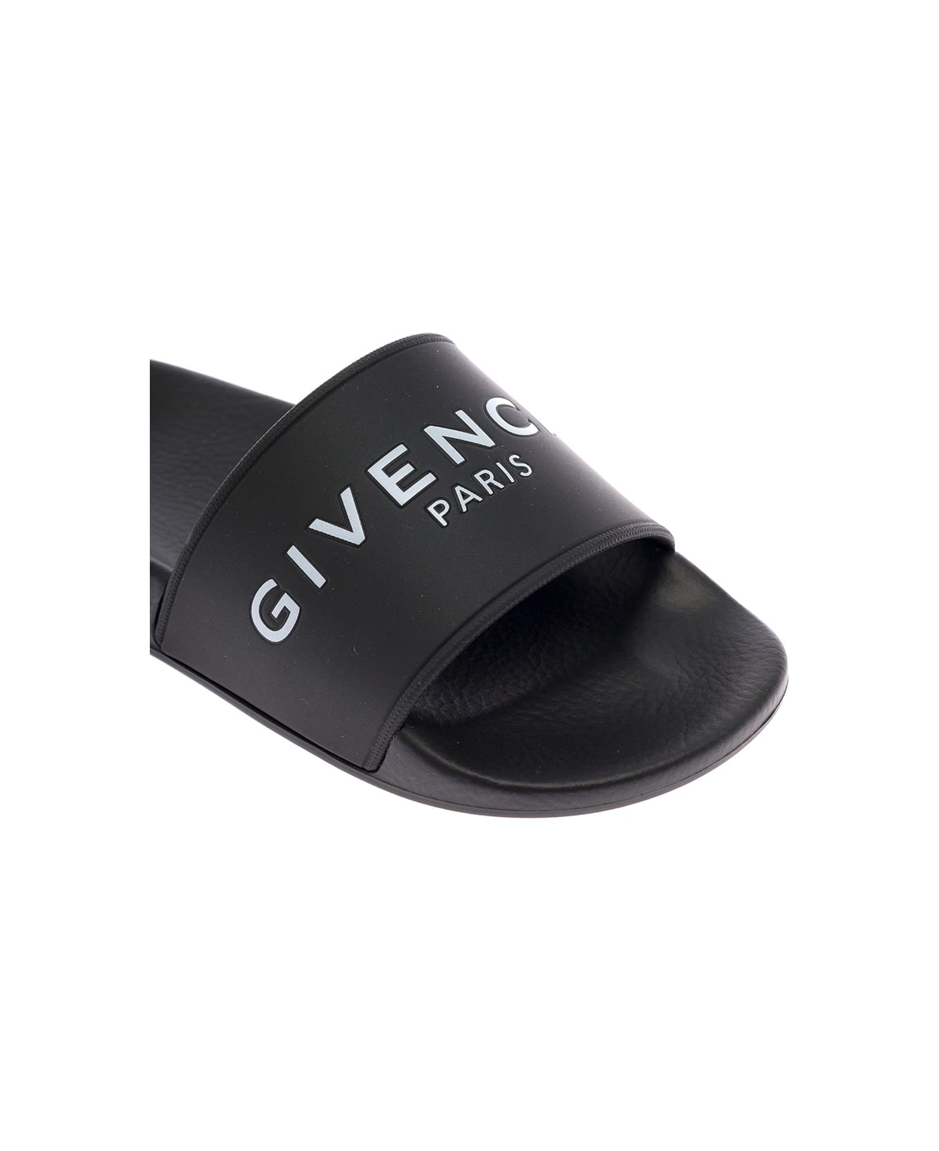 Givenchy Gvenchy Kids Boy's Black Slide Rubber Sandals With Logo - Black