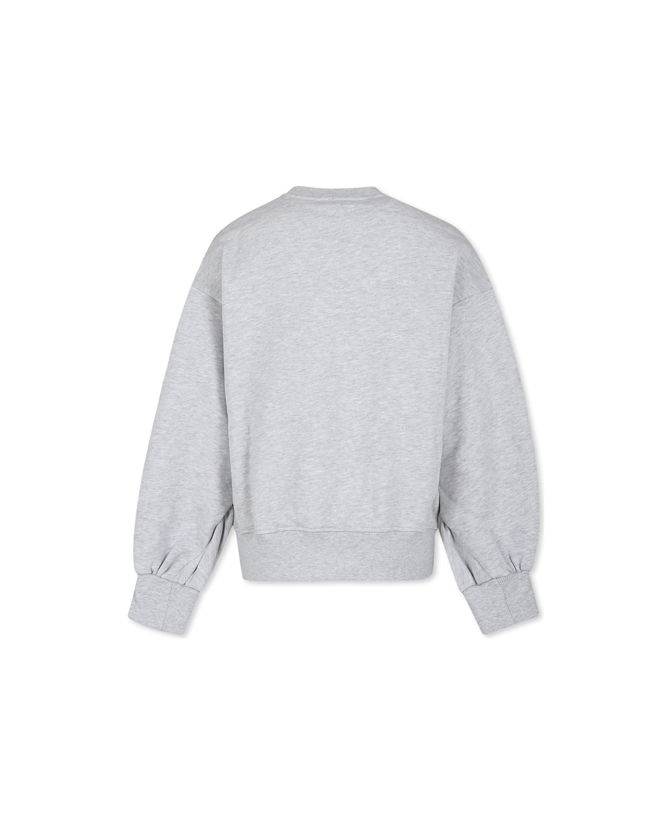 MSGM Grey Sweatshirt For Girl With Logo - Grey