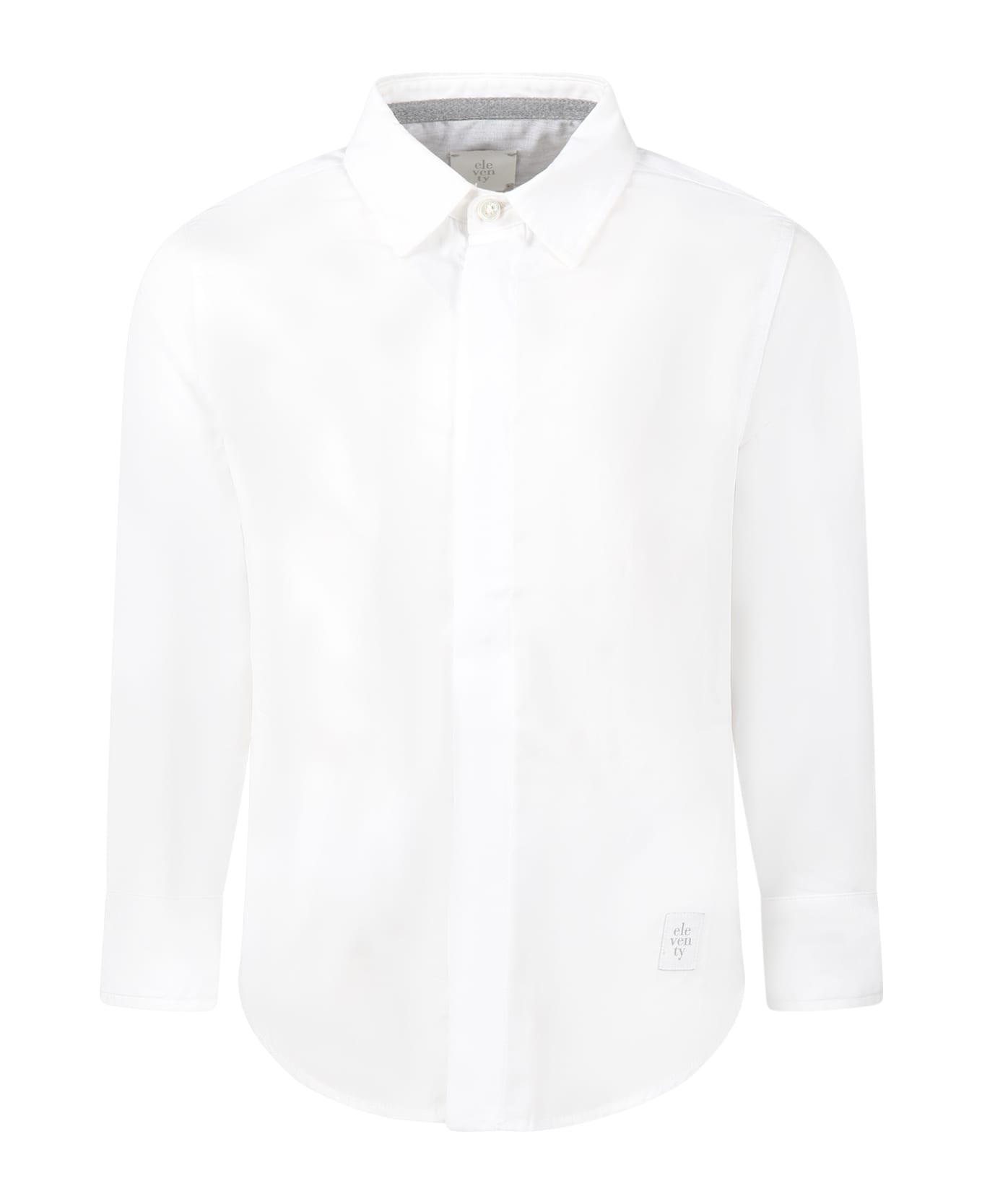 Eleventy White Shirt For Boy With Logo - White