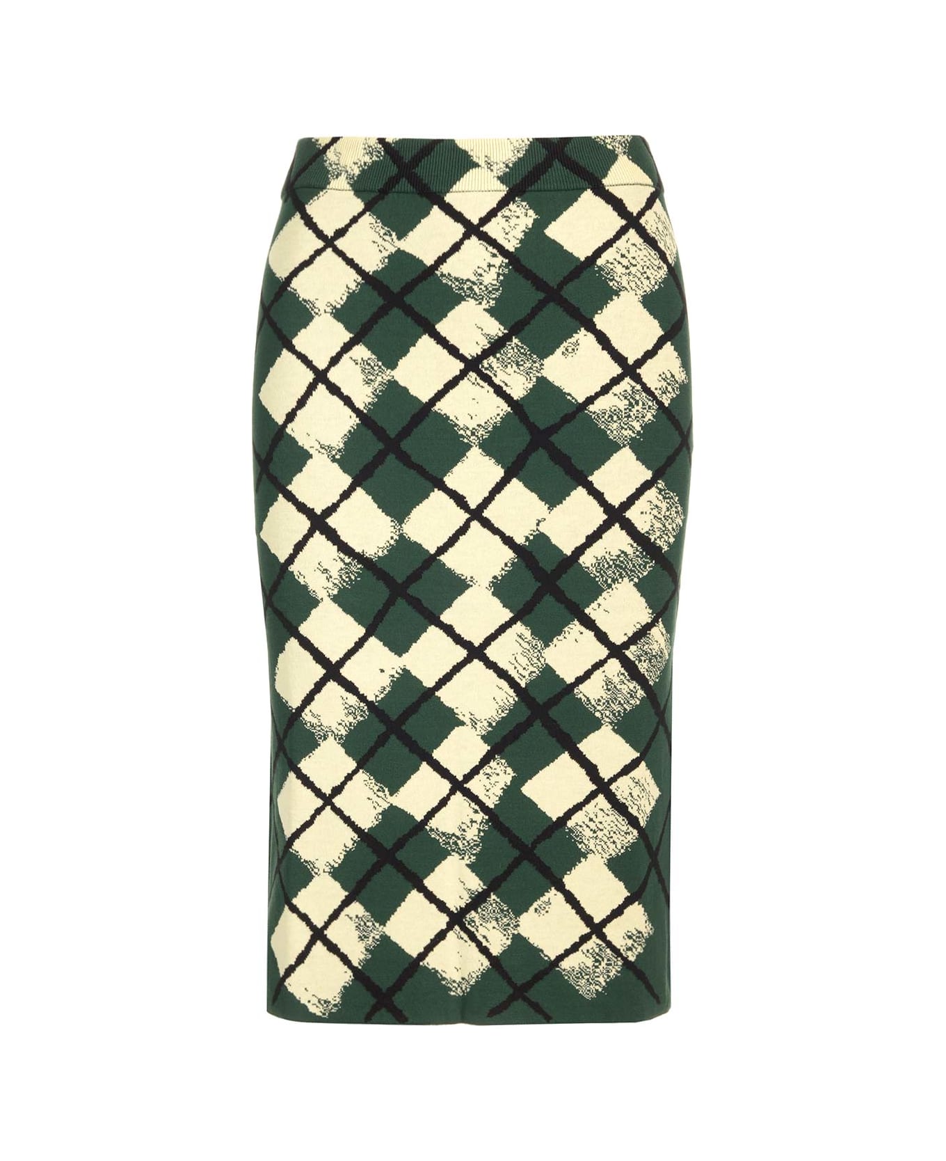 Burberry Argyle Pattern Skirt - White