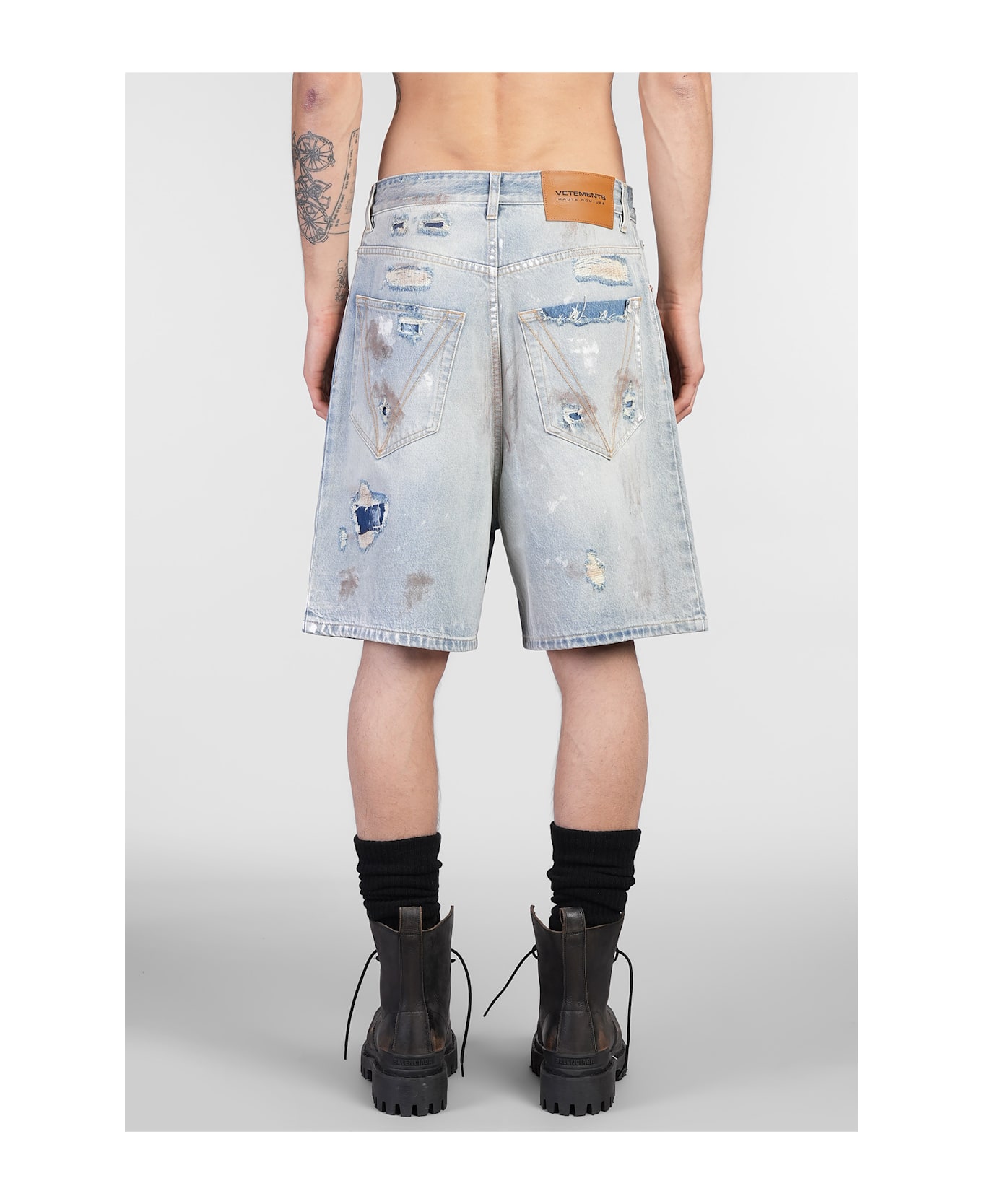 VETEMENTS Shorts In Blue Denim - blue