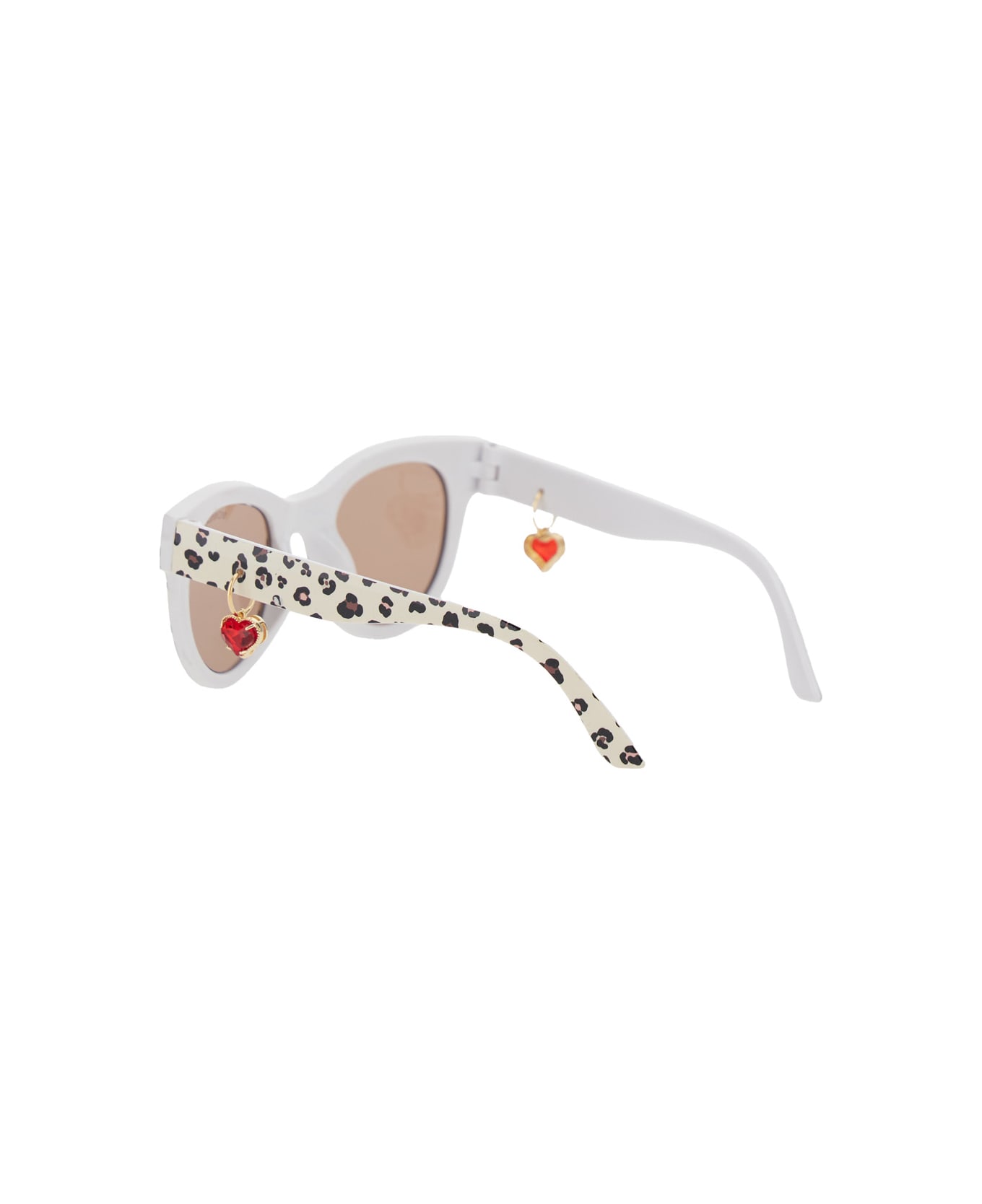 Monnalisa Multicolor Sunglasses With All-over Motif And Heart-shaped Pendant In Polycarbonate Girl - Multicolor