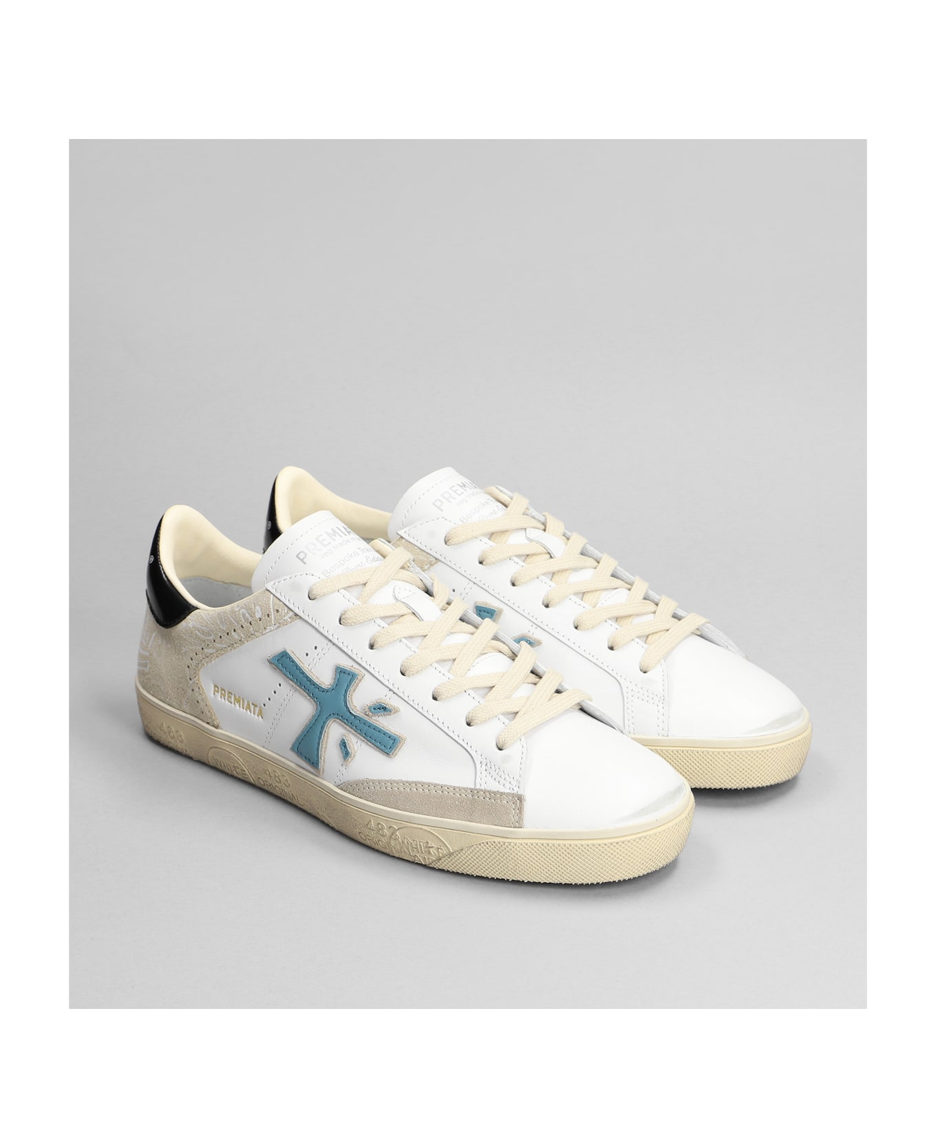 Premiata Steven Sneakers In White Leather - white