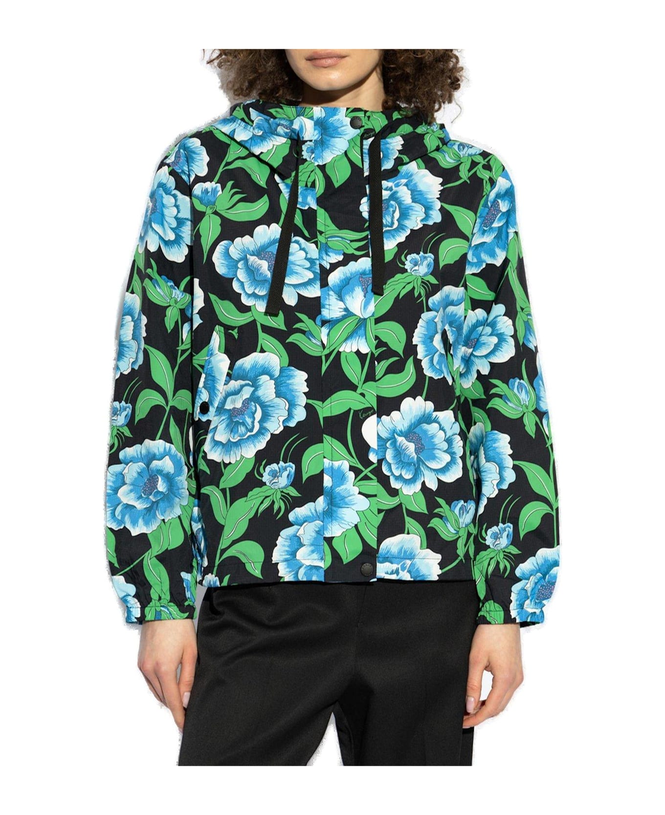 Kenzo Peonies Short Windbreaker - Black