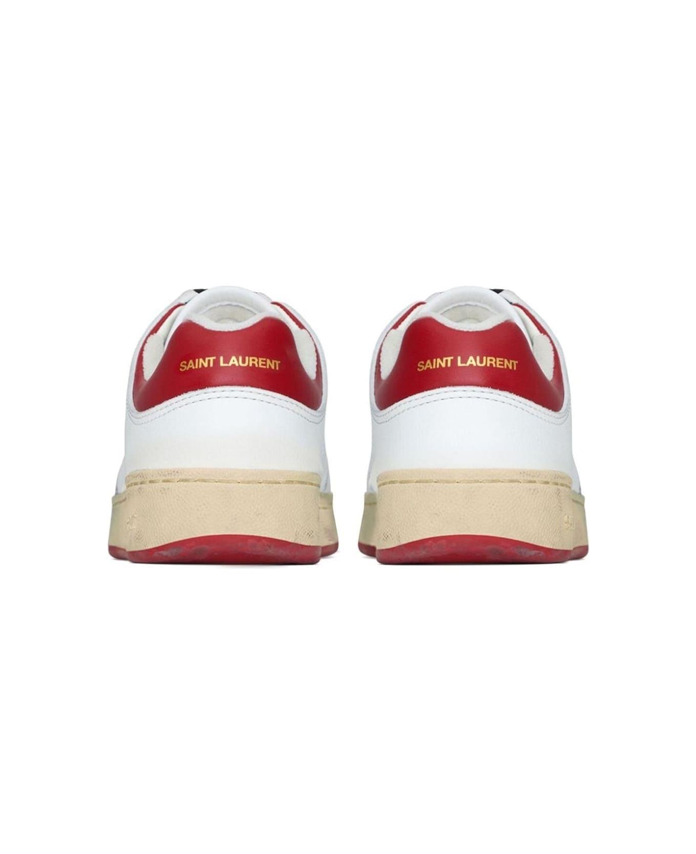 Saint Laurent Leather Sneakers - White