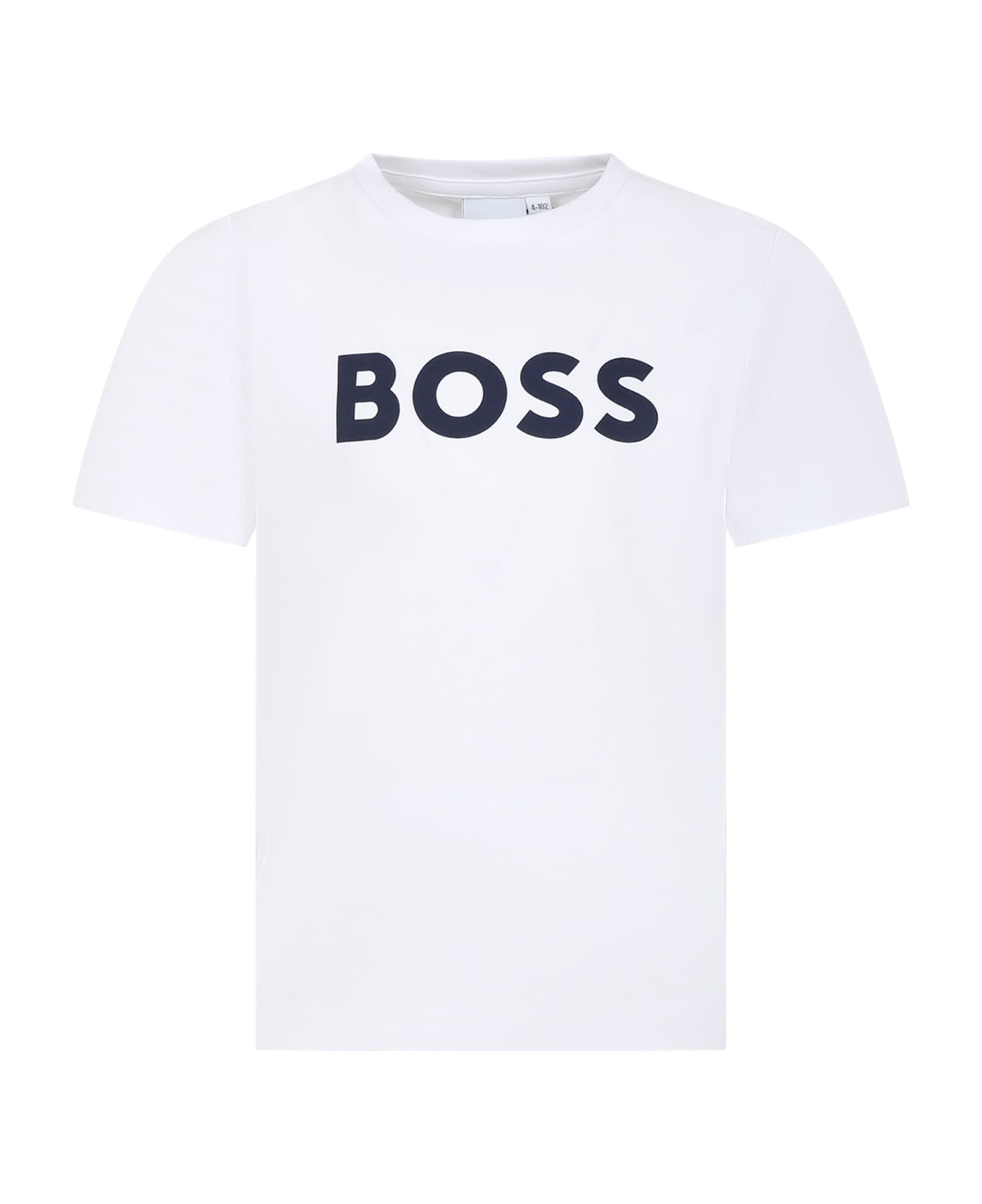 Hugo Boss White T-shirt For Boy With Logo - White