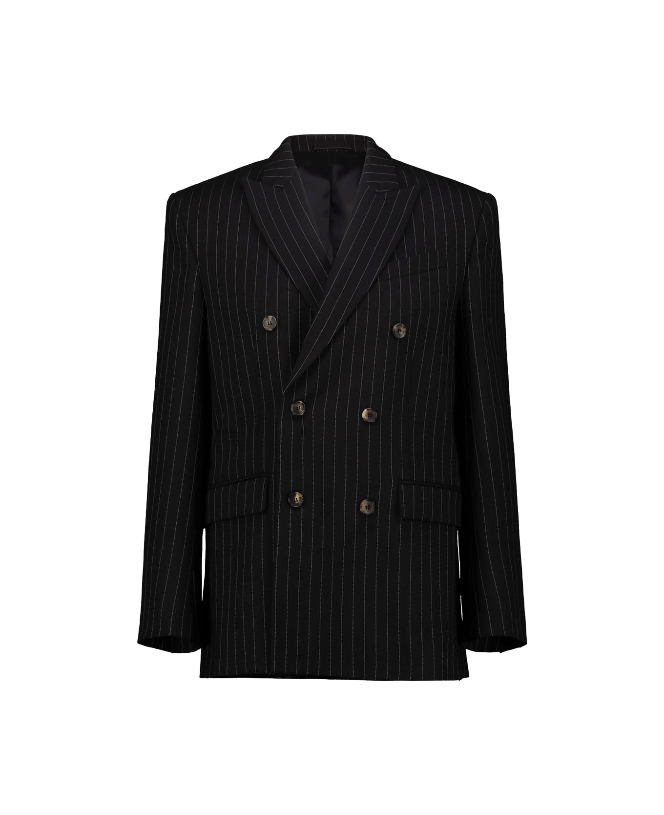 WARDROBE.NYC Double-breasted Pinstripe Blazer - Bps Black Pinstripe