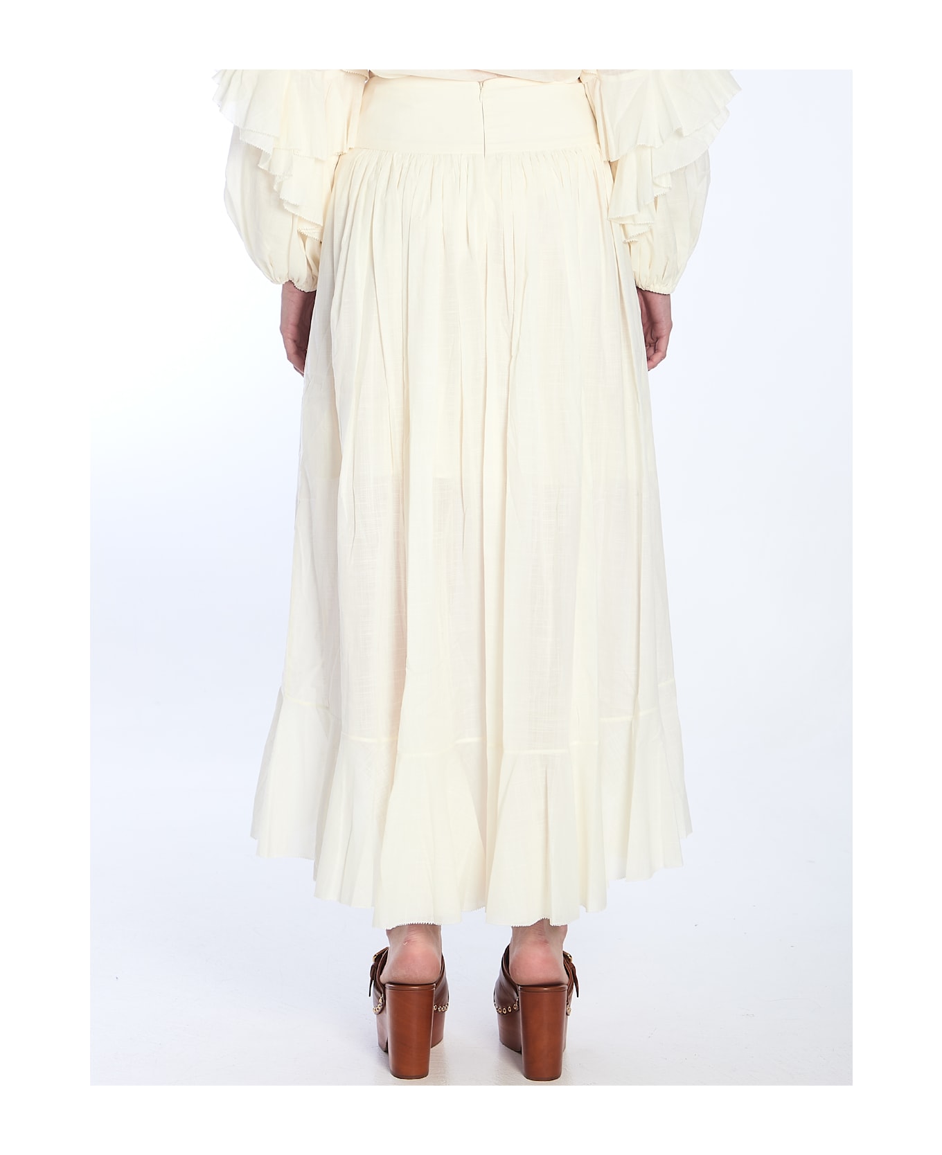Zimmermann Acacia Ruffle Maxi Skirt - IVORY