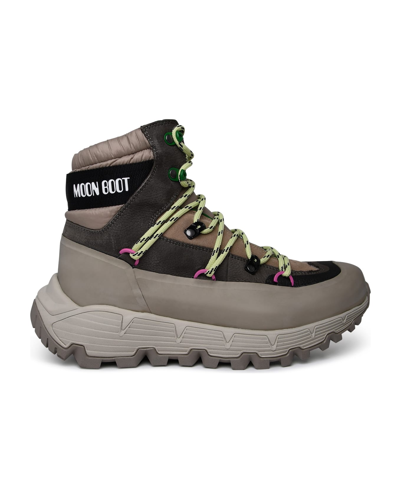 Moon Boot 'tech Hiker' Beige Leather Blend Boots - Beige