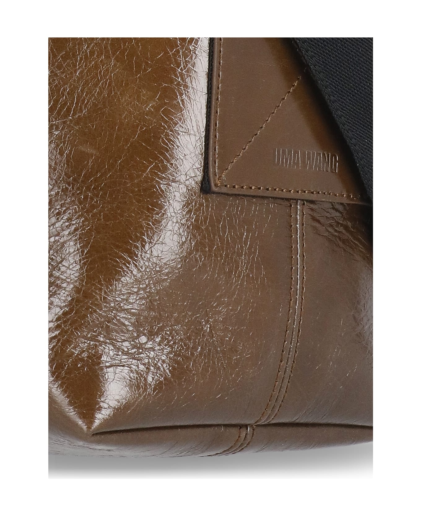 Uma Wang Square Shoulder Bag In Leather - BROWN