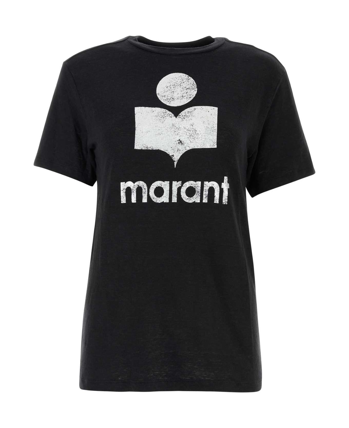 Marant Étoile Black Linen Zewel T-shirt - Black