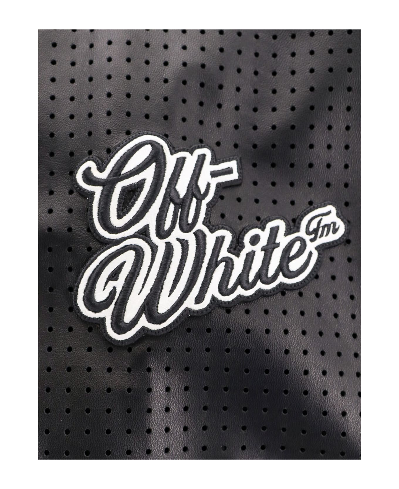 Off-White Logo Patch Zip-up Jacket - Black