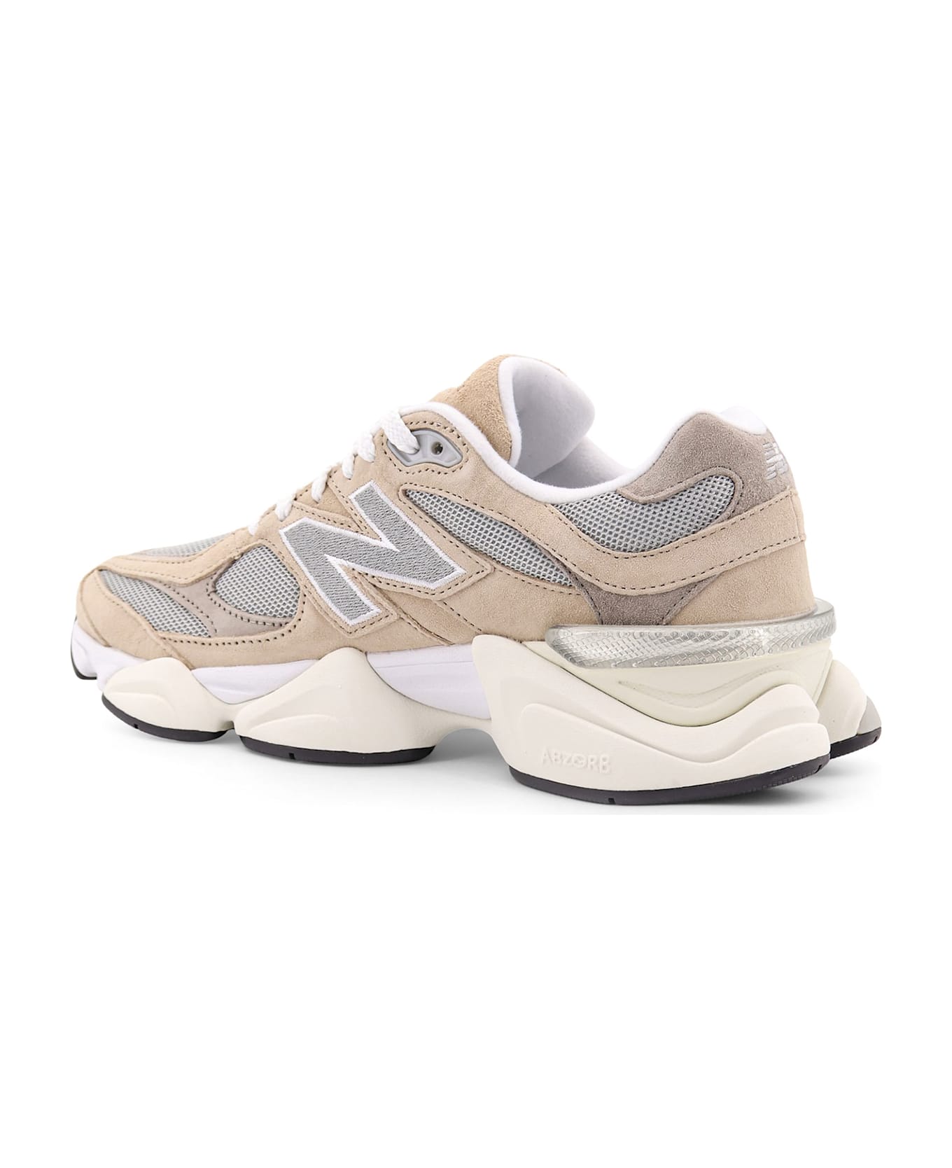 New Balance 9060 Low-top Mesh And Suede Sneakers - Beige
