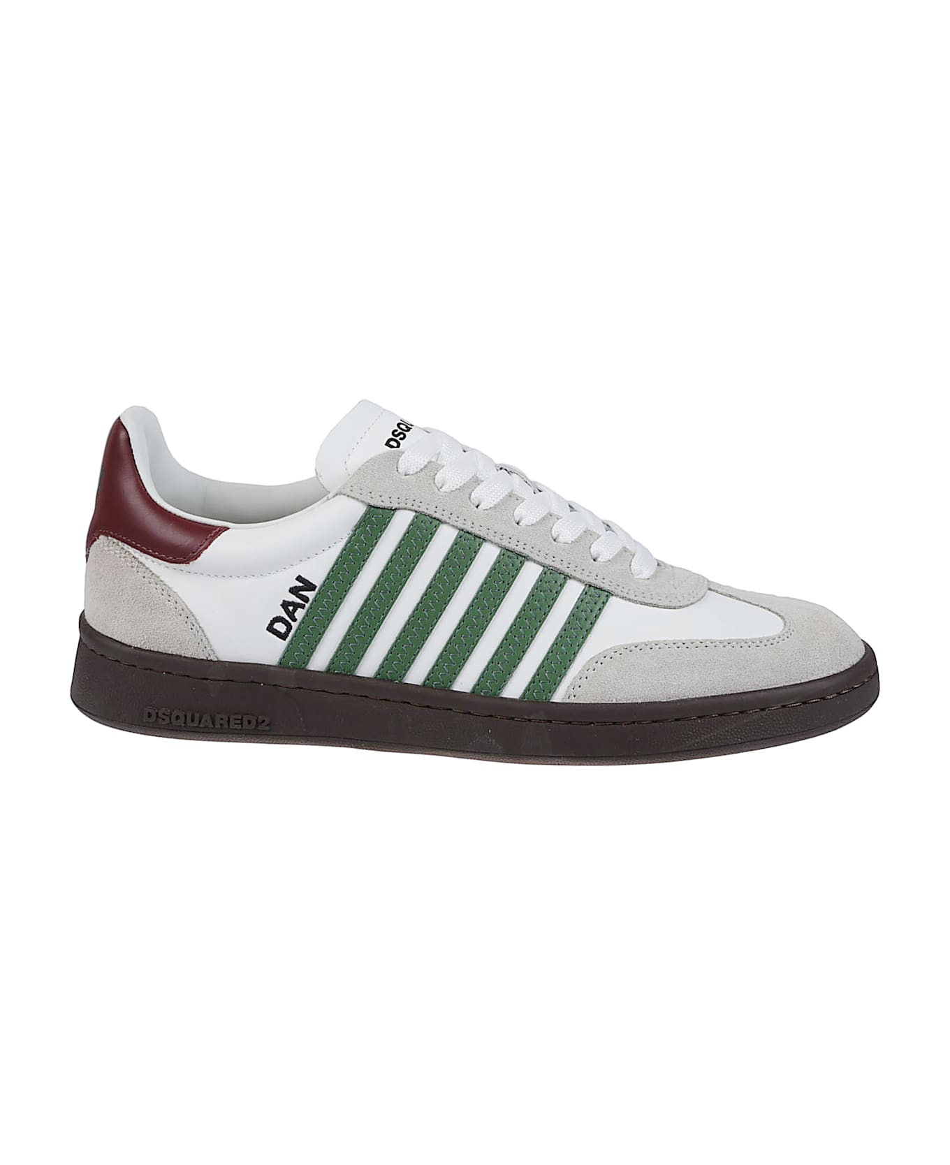 Dsquared2 Boxer Lace-up Low Top Sneakers - Bianco/verde /rosso