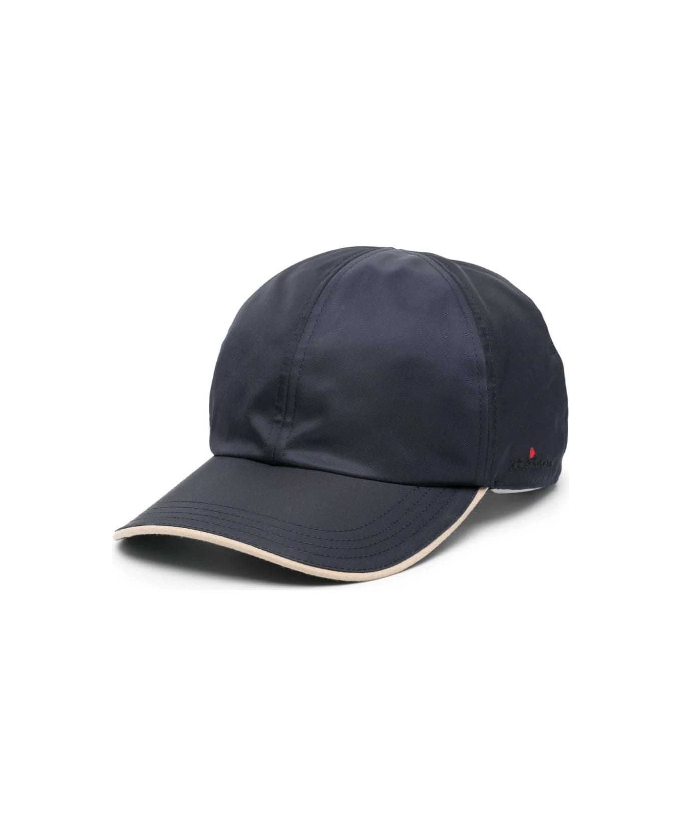Kiton Night Blue Nylon Baseball Hat With Logo - Blue