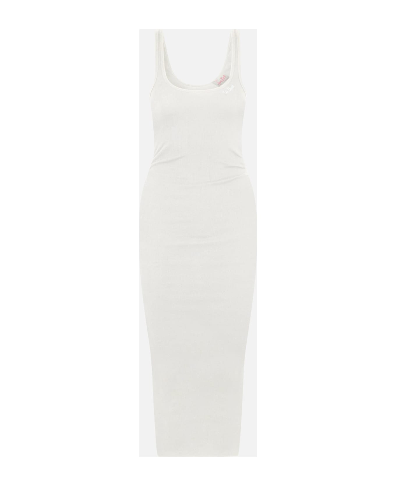 MC2 Saint Barth Woman Ribbed Cotton Jersey Tank Dress Jennifer - WHITE