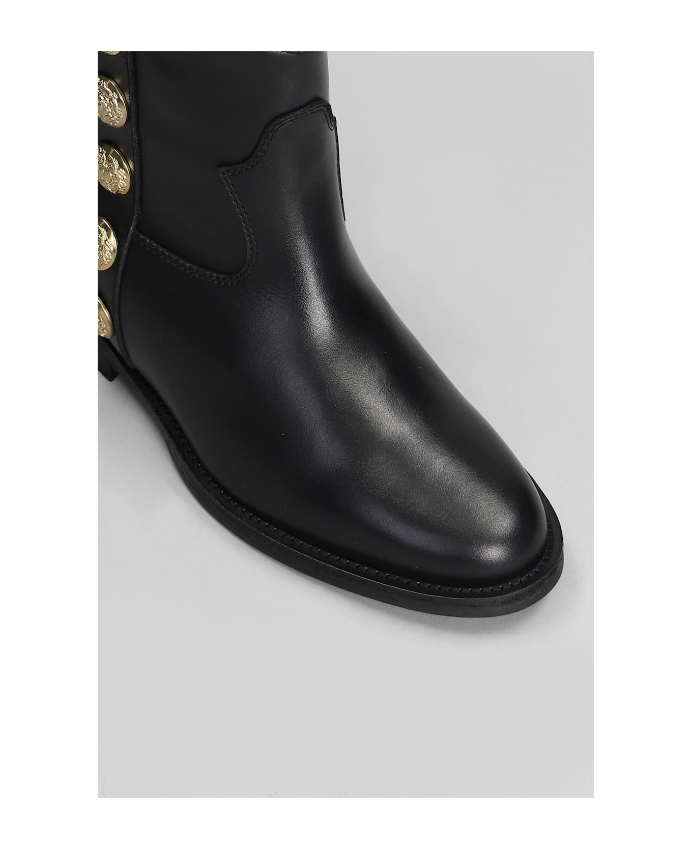 Via Roma 15 Ankle Boots Inside Wedge In Black Leather - black