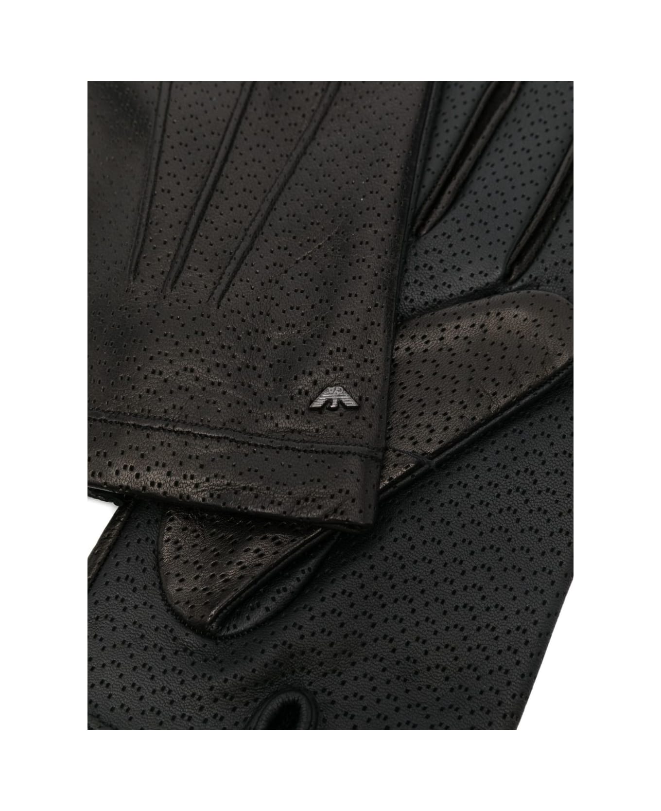 Emporio Armani Leather Gloves - Black