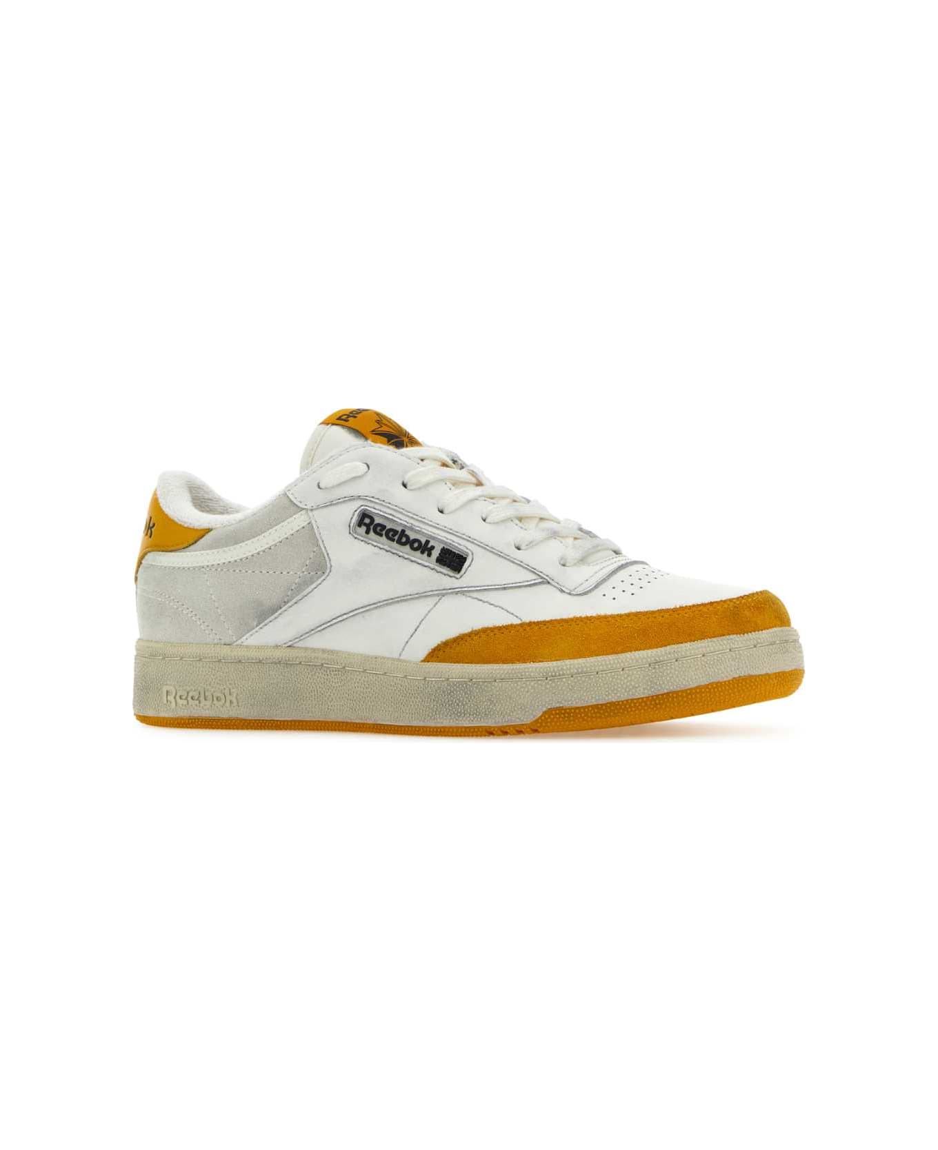 Reebok Two-tone Leather And Suede Club C Sneakers - WHITEORAN