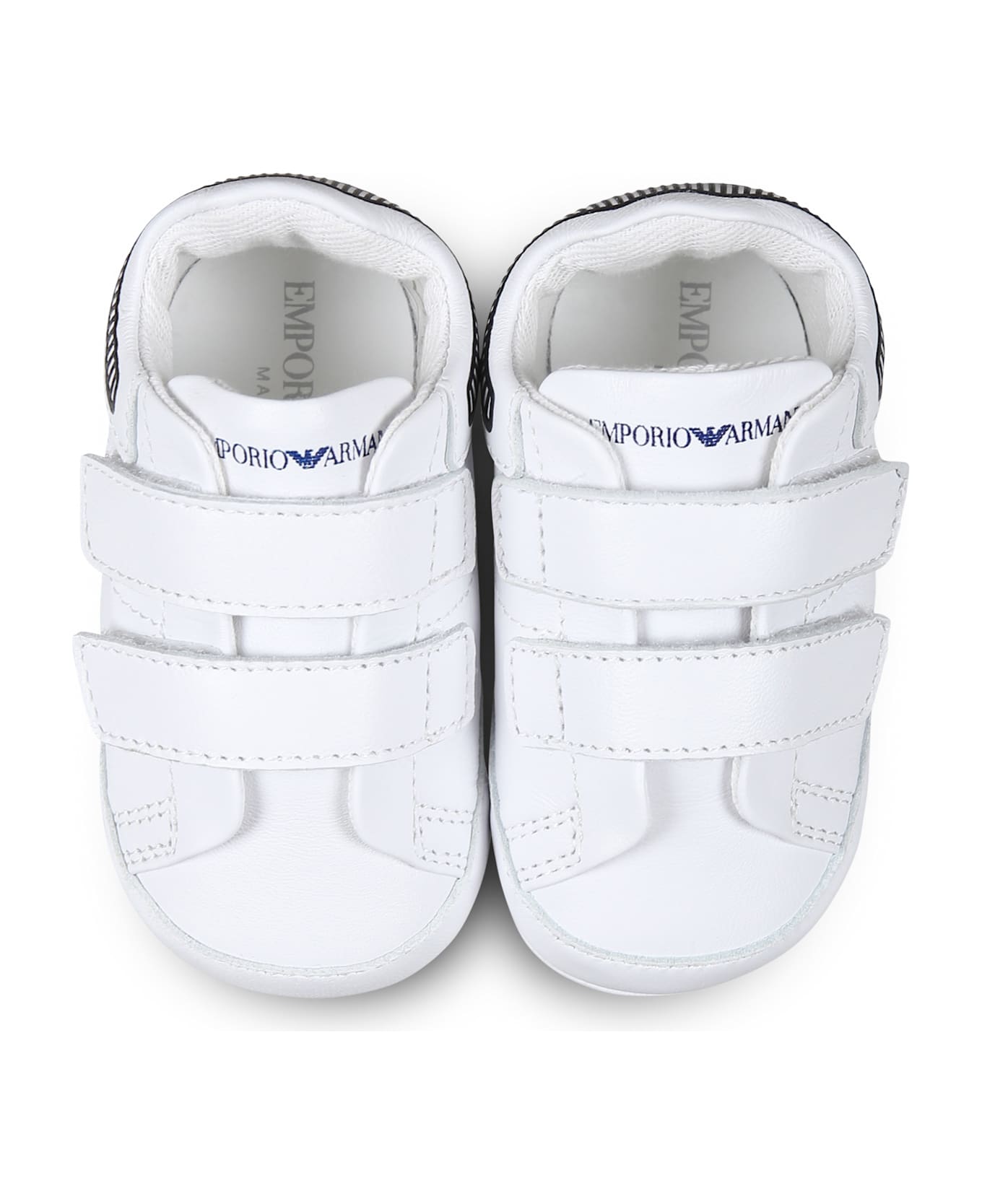 Emporio Armani White Sneakers For Baby Boy With Logo - White