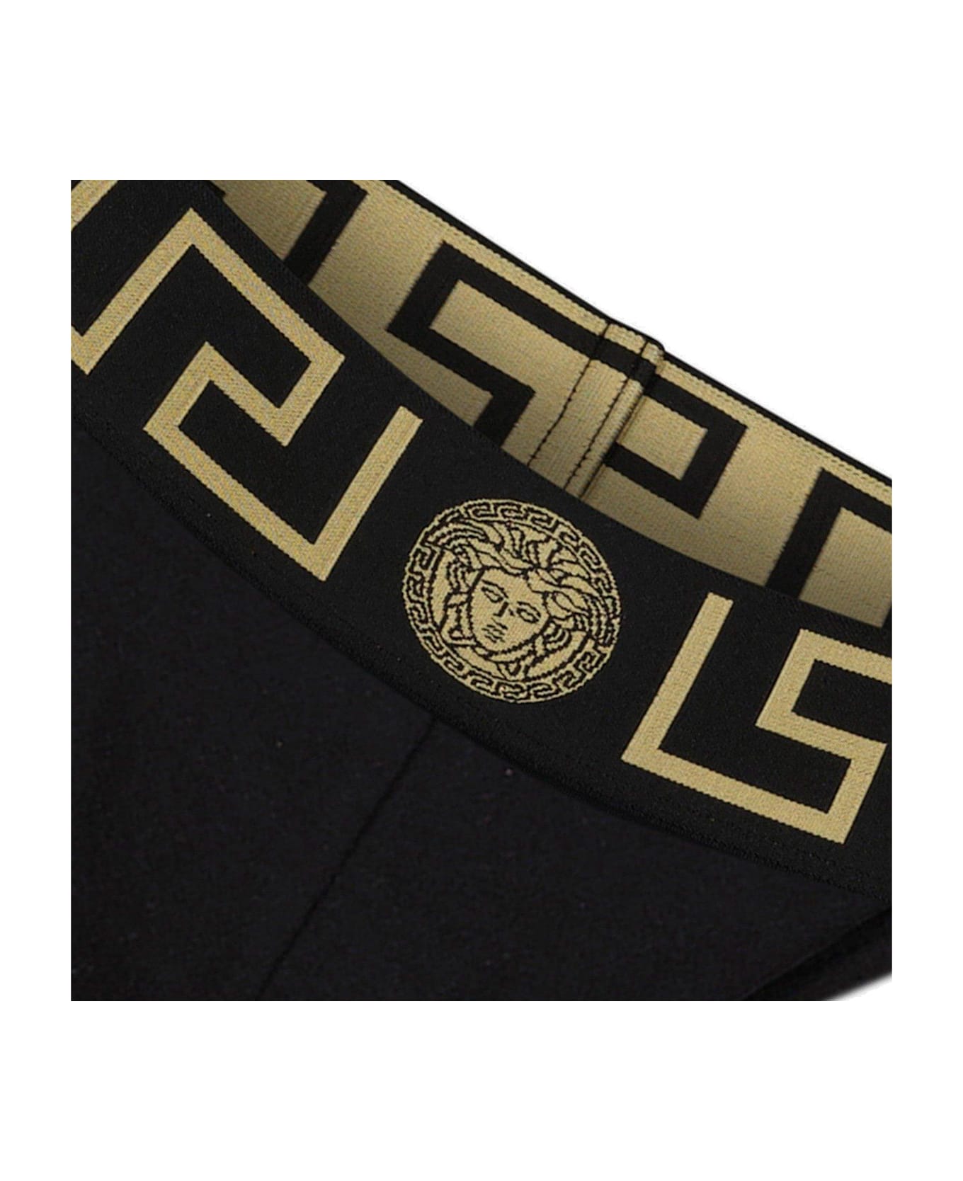 Versace Black Stretch Cotton Brief - BLACKGOLDGREEKKEY