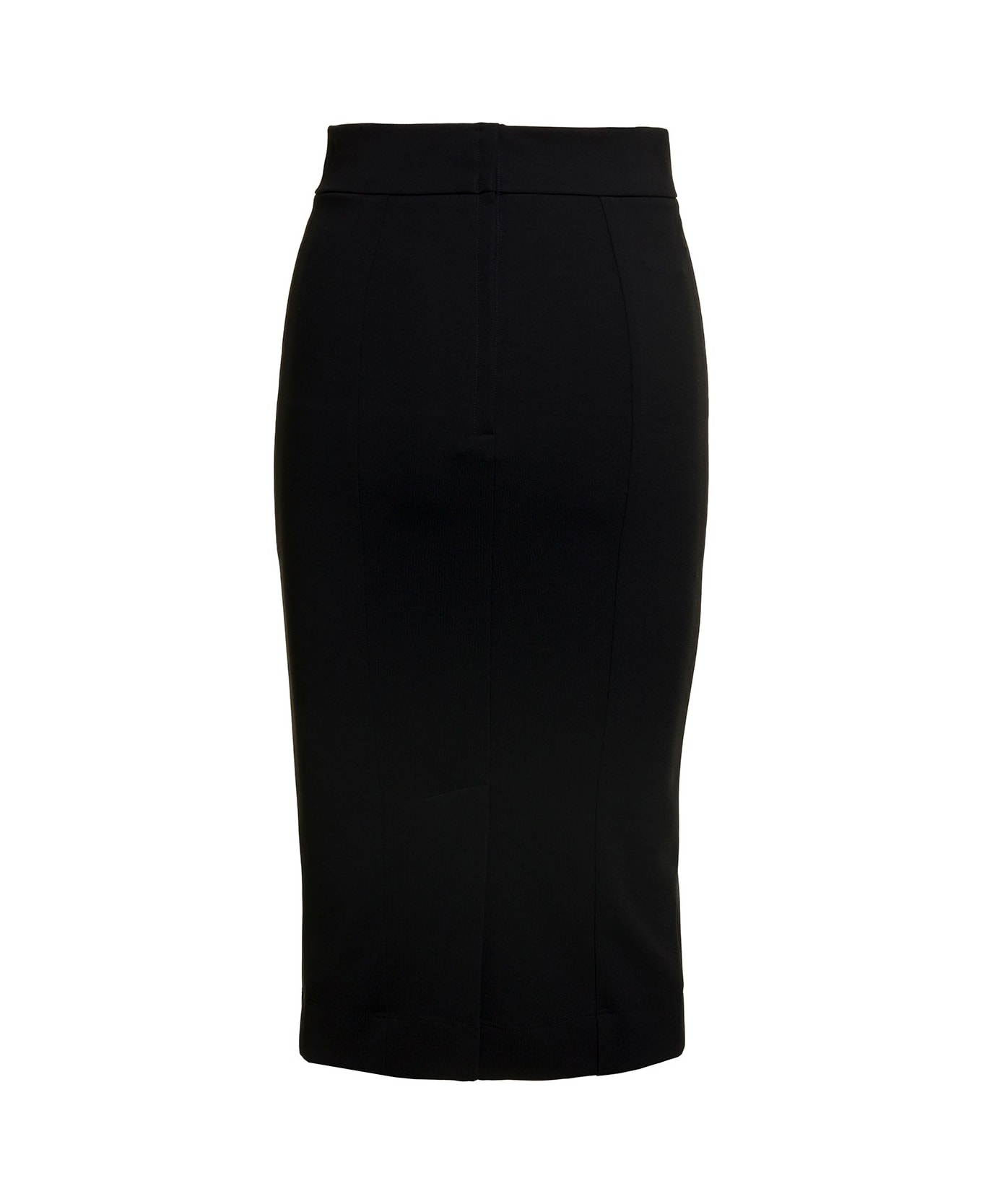 Dolce & Gabbana Midi Black Skirt With Quilted Detail In Fabric Woman - Black