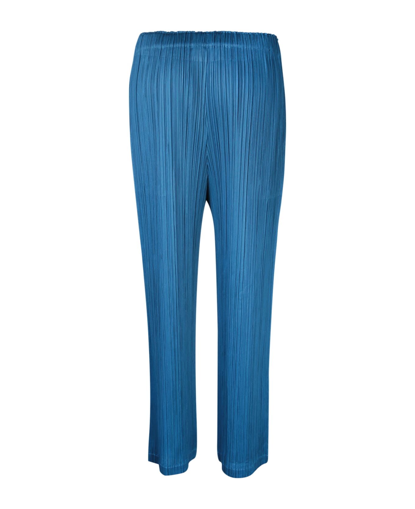 Issey Miyake Pleats Please Teal Trousers - Blue