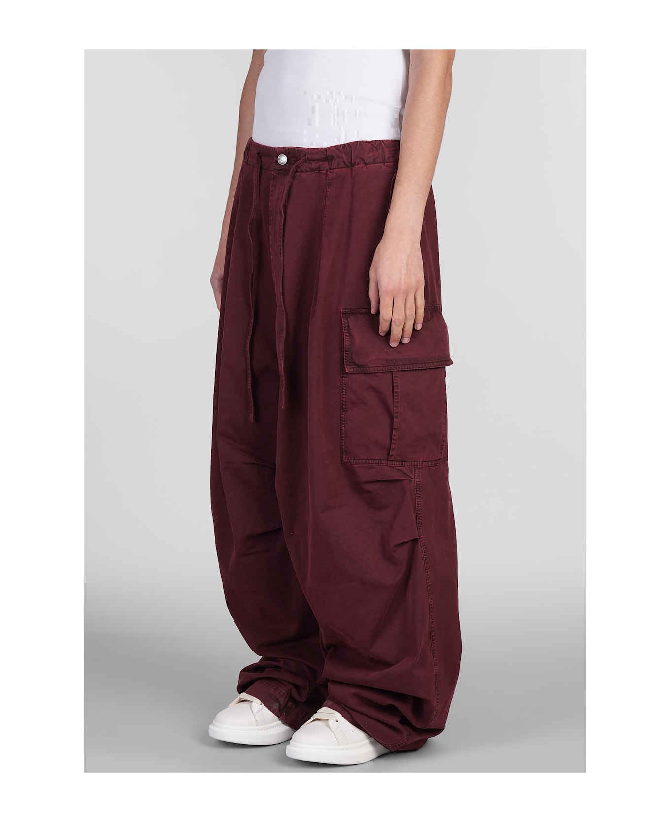 Alexander McQueen Pants In Bordeaux Cotton - bordeaux