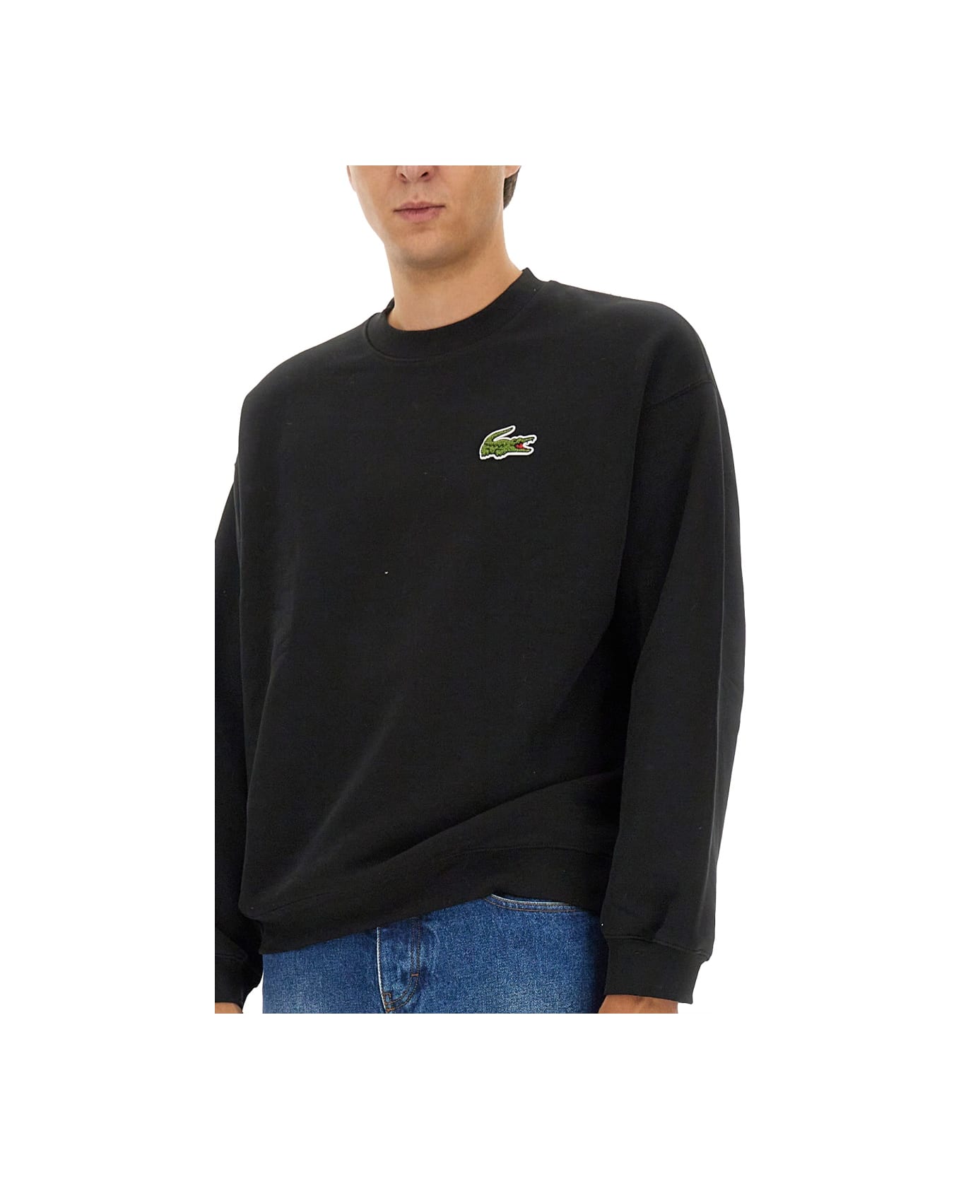 Lacoste Sweatshirt With Logo - BLACK
