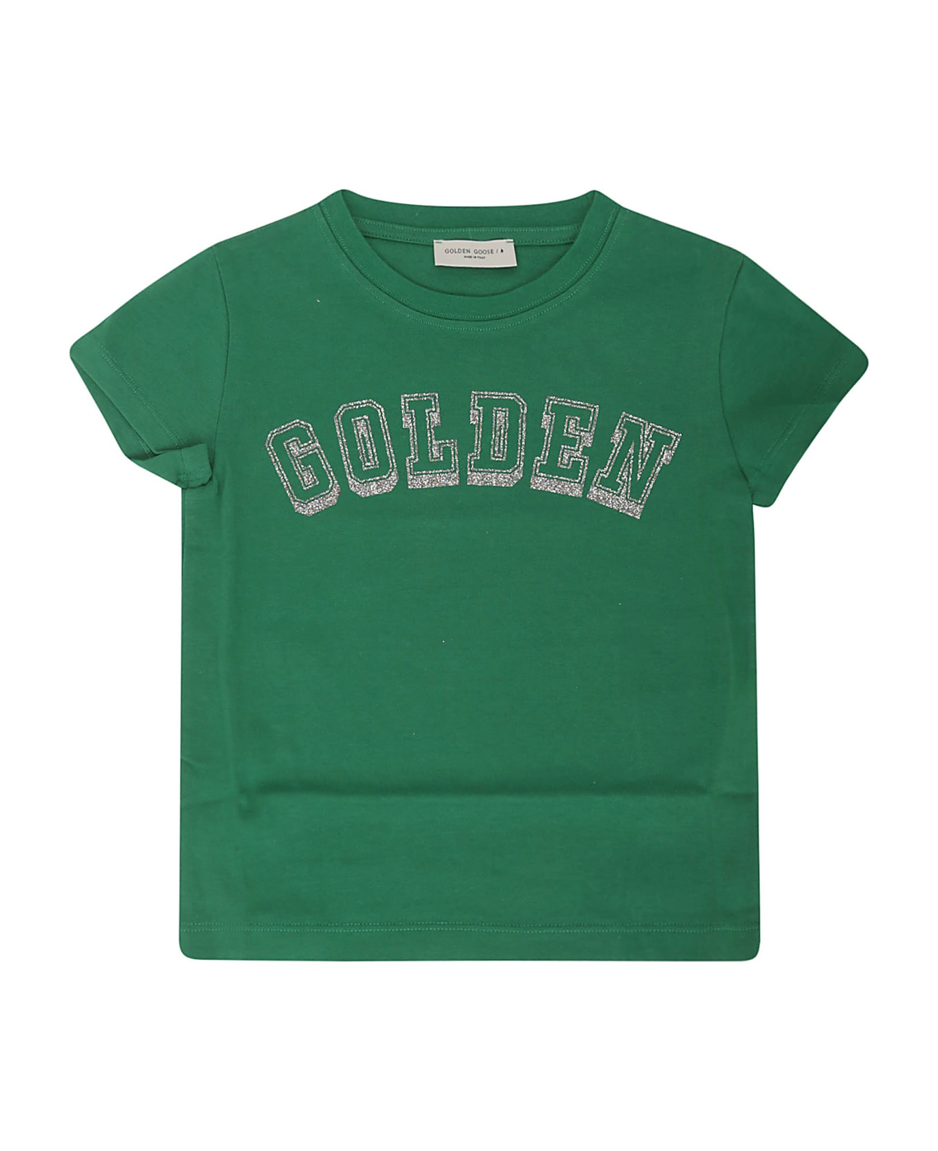 Golden Goose Journey/ Girl's T-shirt/ Cotton Jersey Golden G - GREEN JACKET/ GOLD